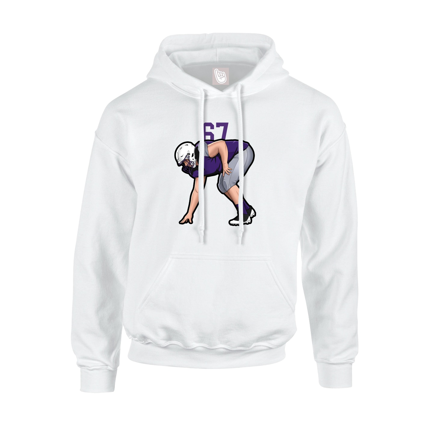 Youth Hoodie — Number Top in White
