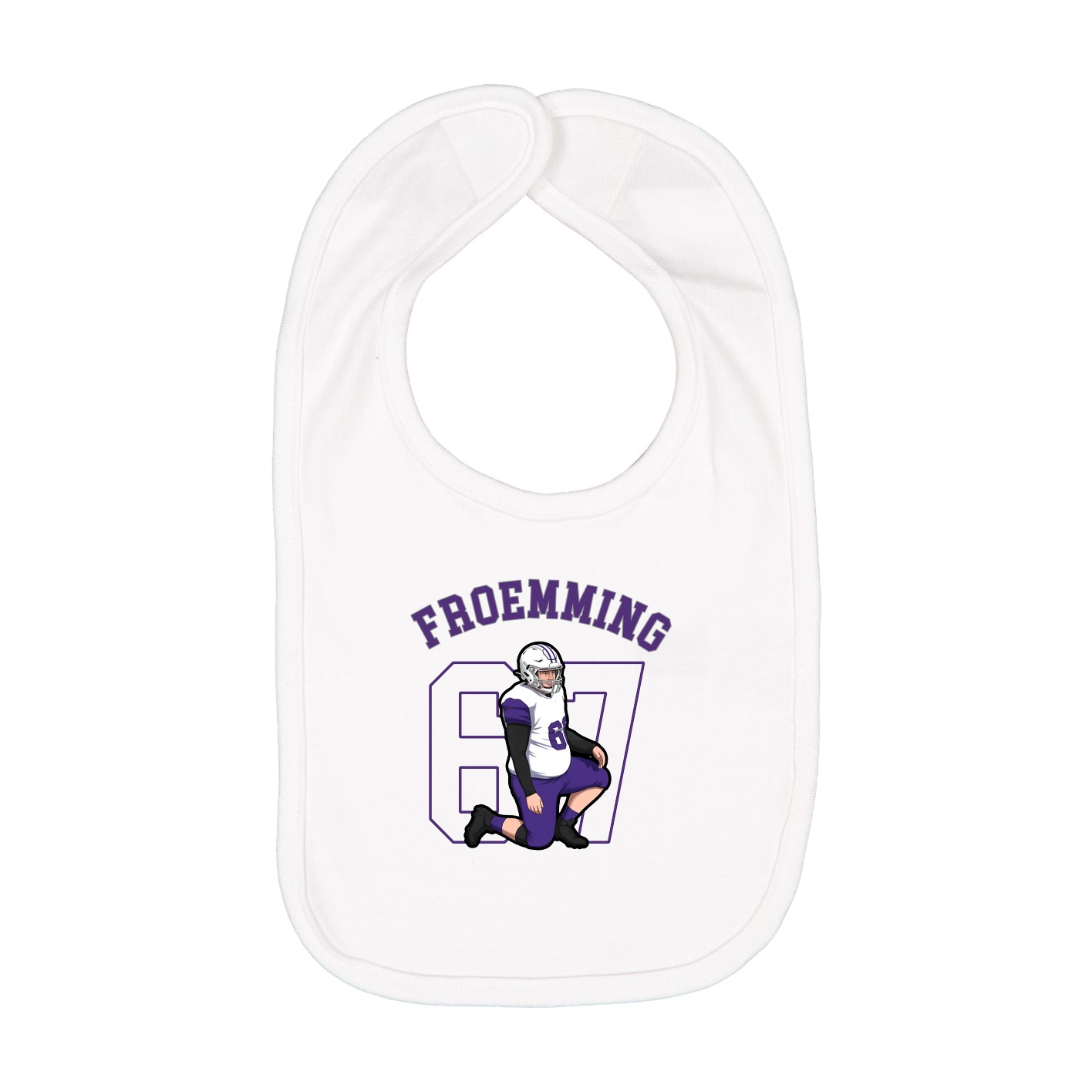 Infant Bib — Shirsey Arch in White