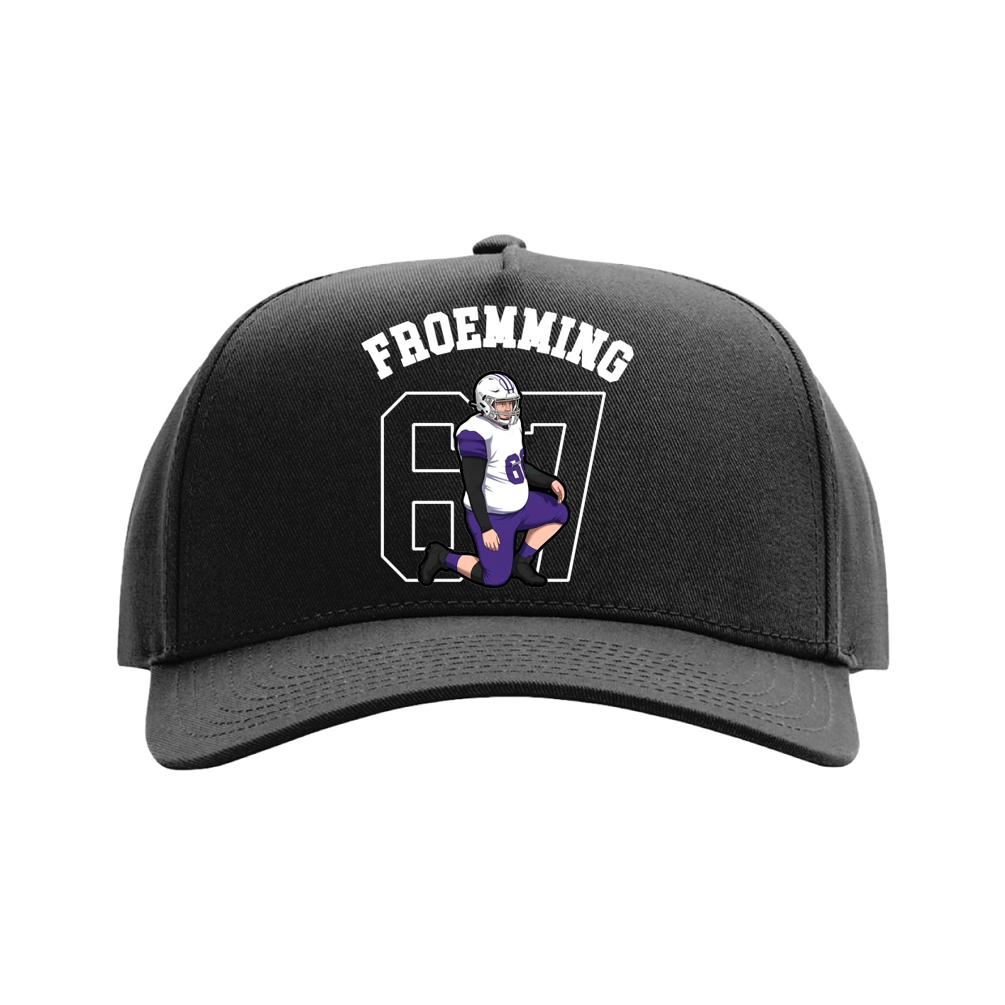 Full Fabric Five-Panel Champ Cap — Shirsey Arch in Black