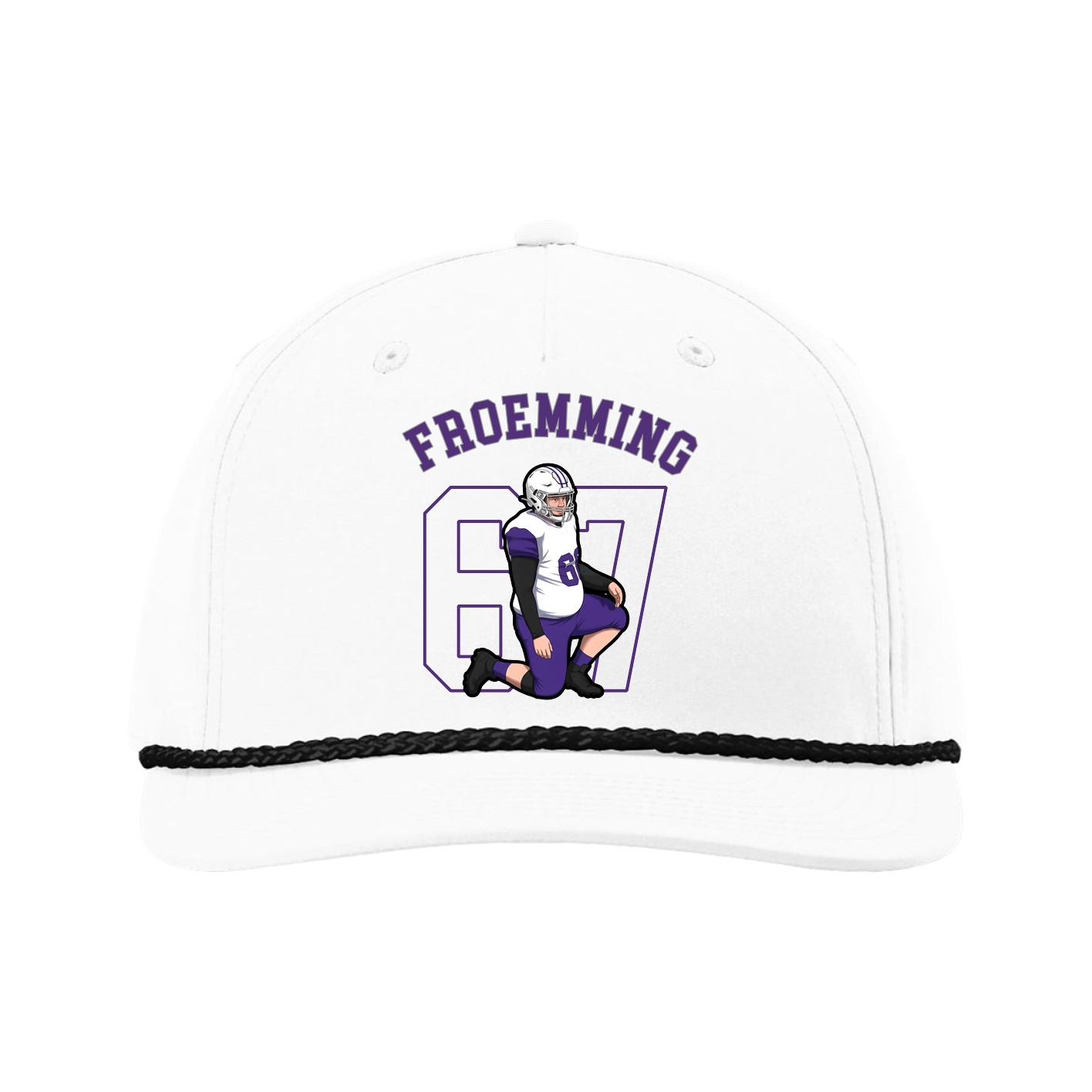 Five-Panel Classic Rope Cap — Shirsey Arch in White