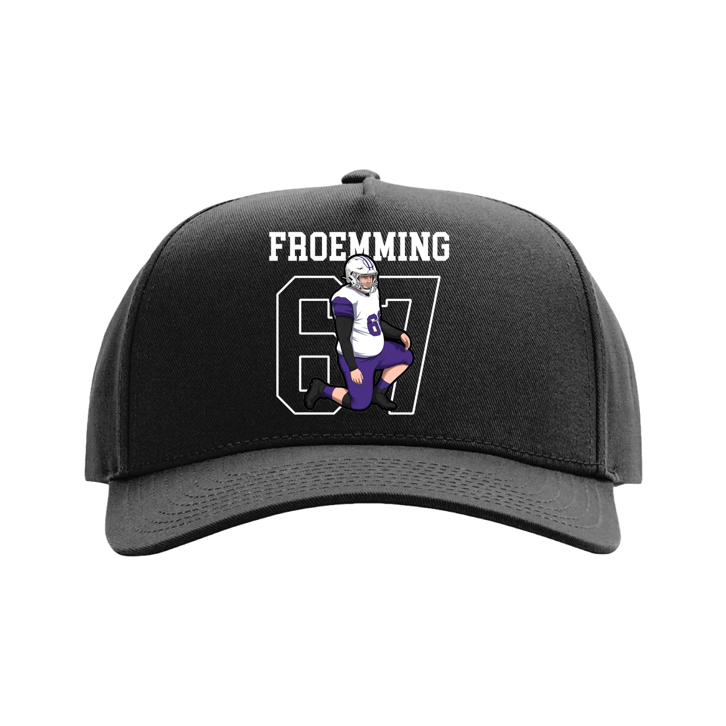 Full Fabric Five-Panel Champ Cap — Shirsey in Black