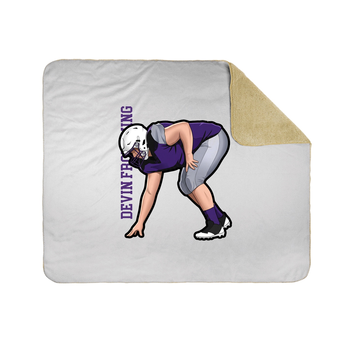Throw Blanket — Name Vertical in White