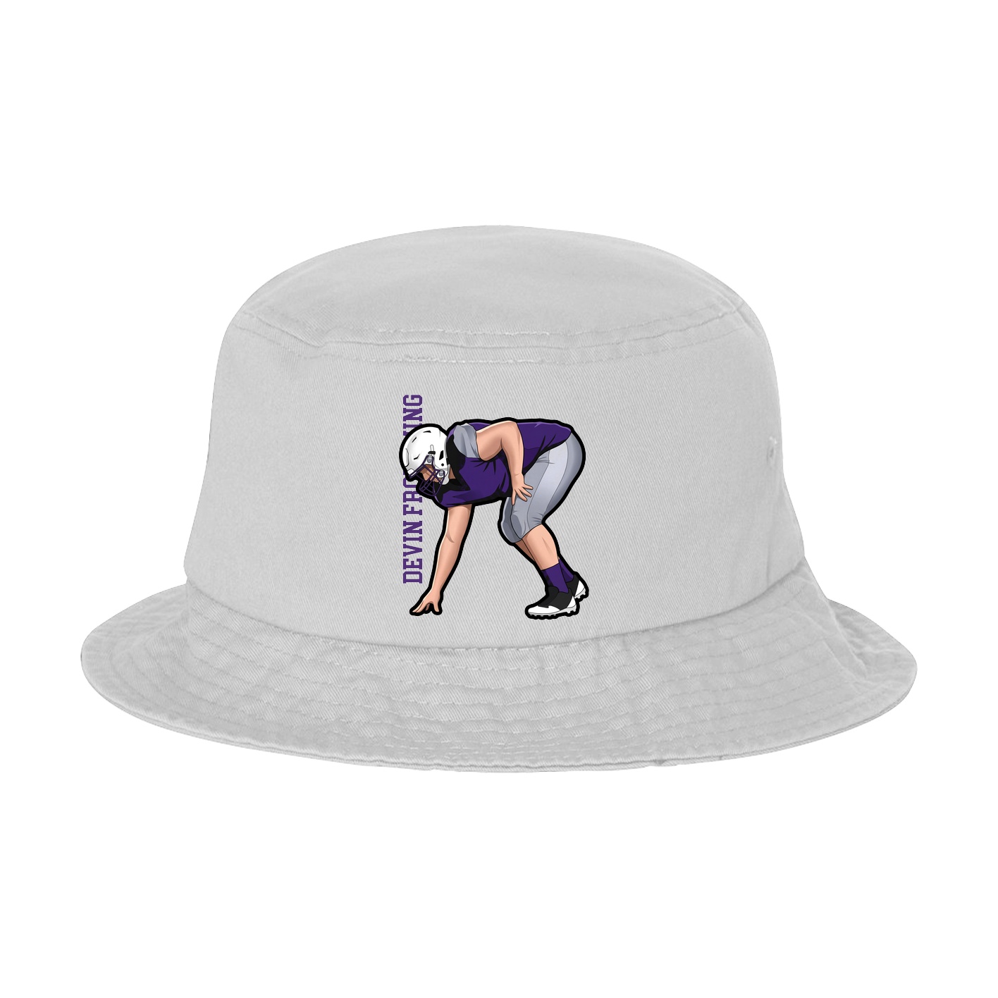 Bucket Cap — Name Vertical in White