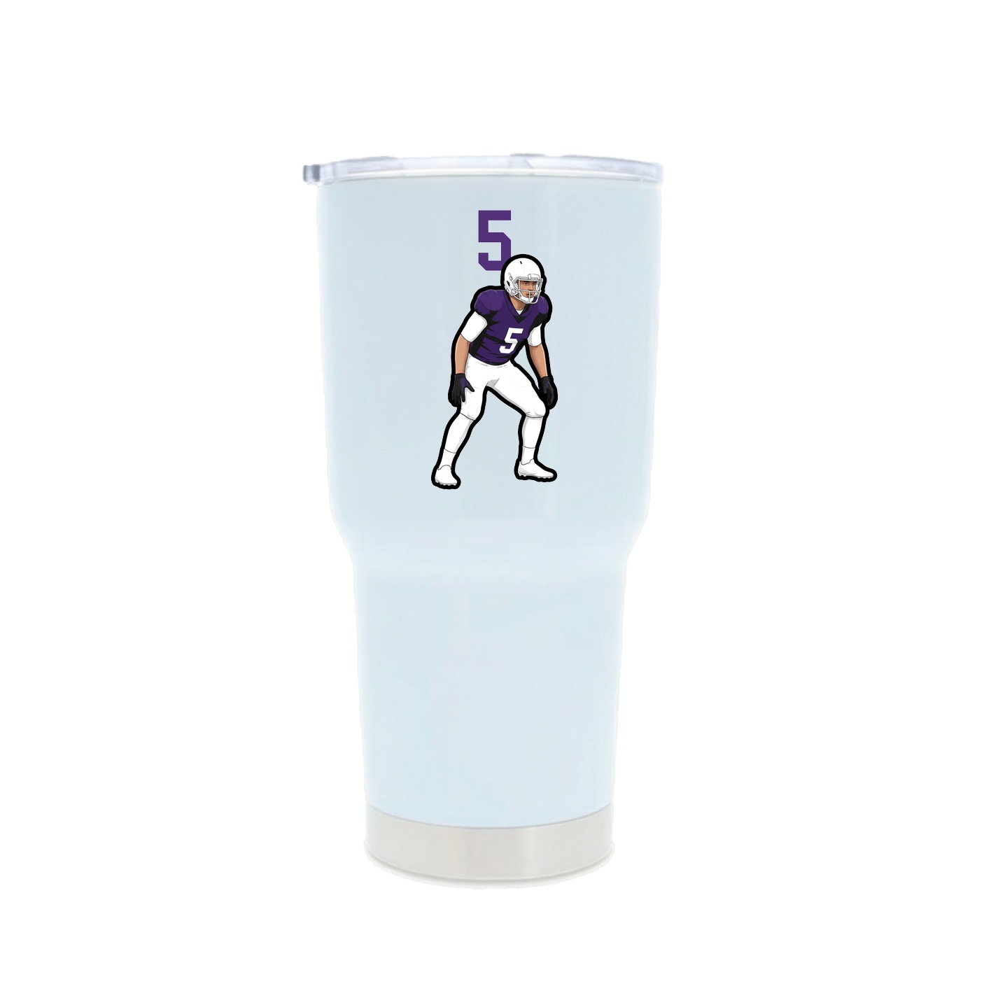 30oz Stainless Steel Tumbler — Number Top in White