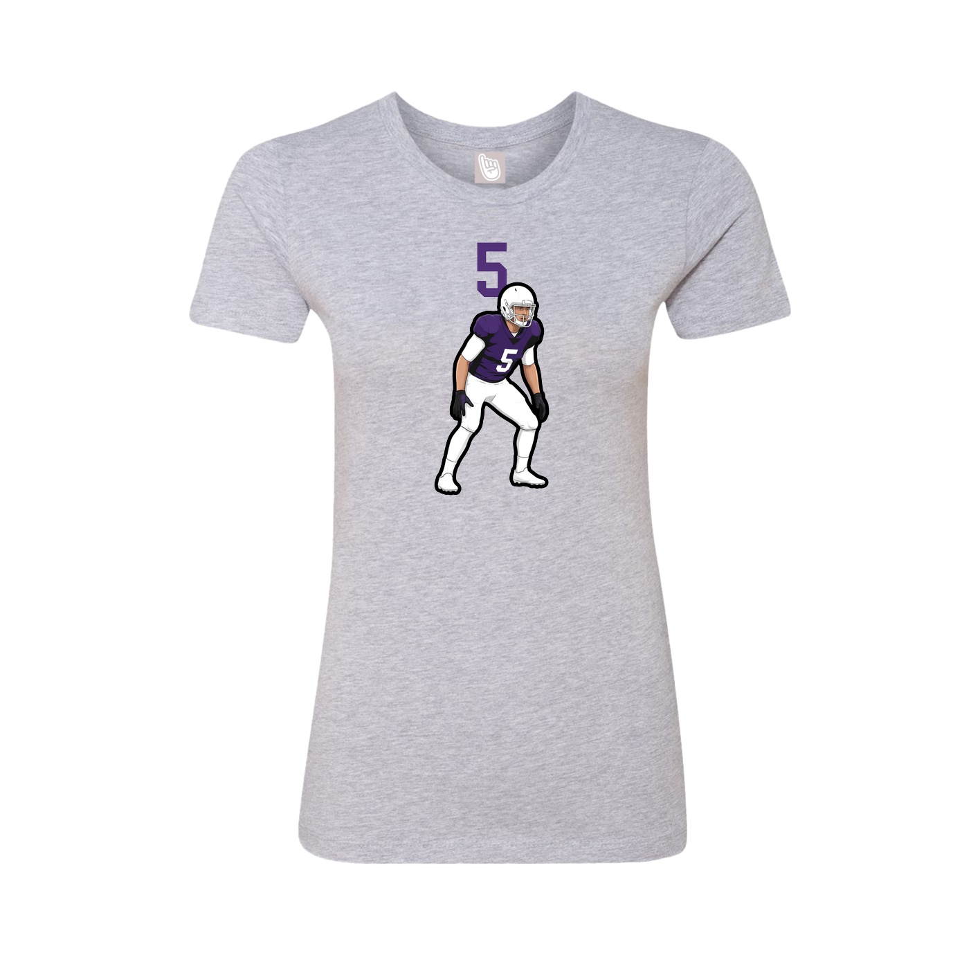 Fitted Women's Tee — Number Top in Grey