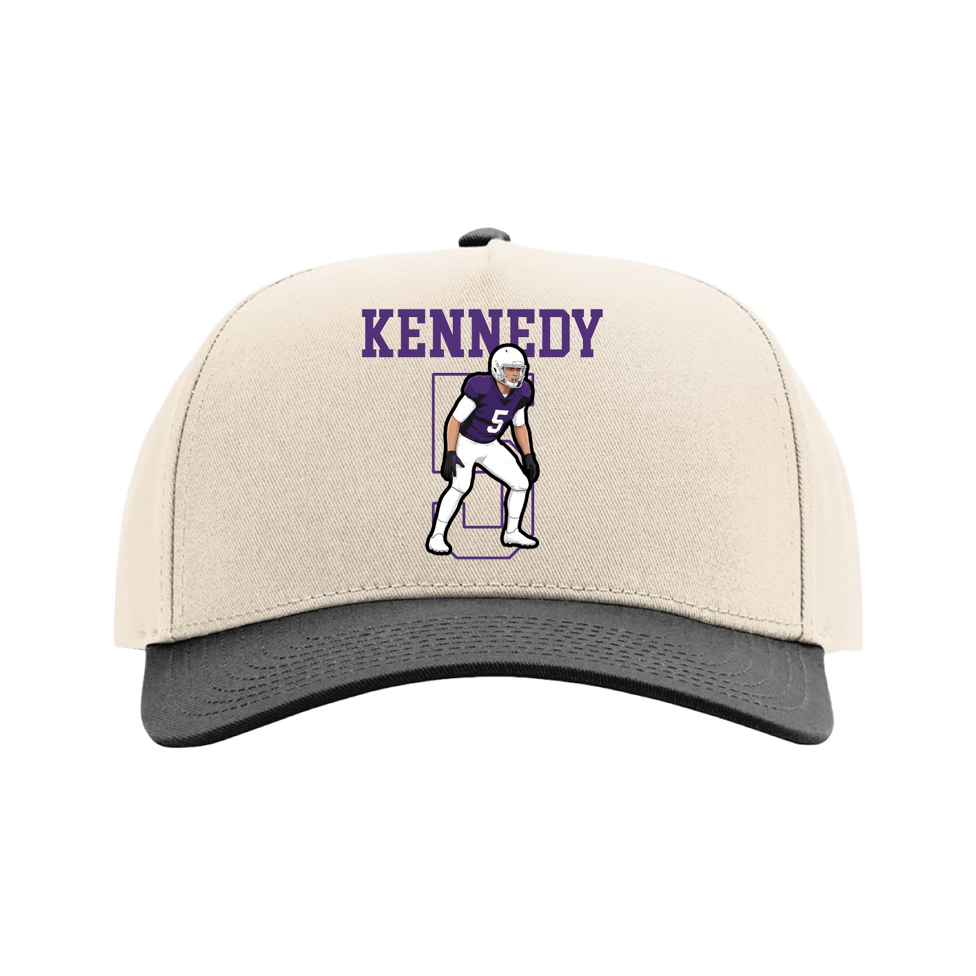 Full Fabric Five-Panel Champ Cap — Shirsey in Cream/Black