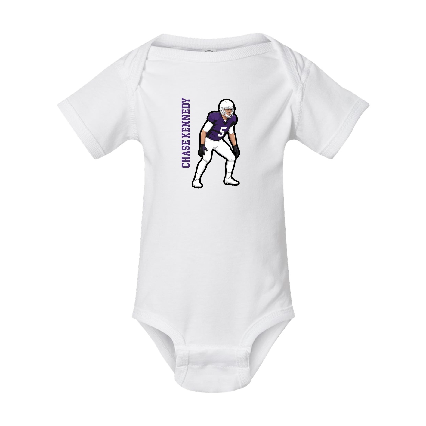 Baby Onesie — Name Vertical in White