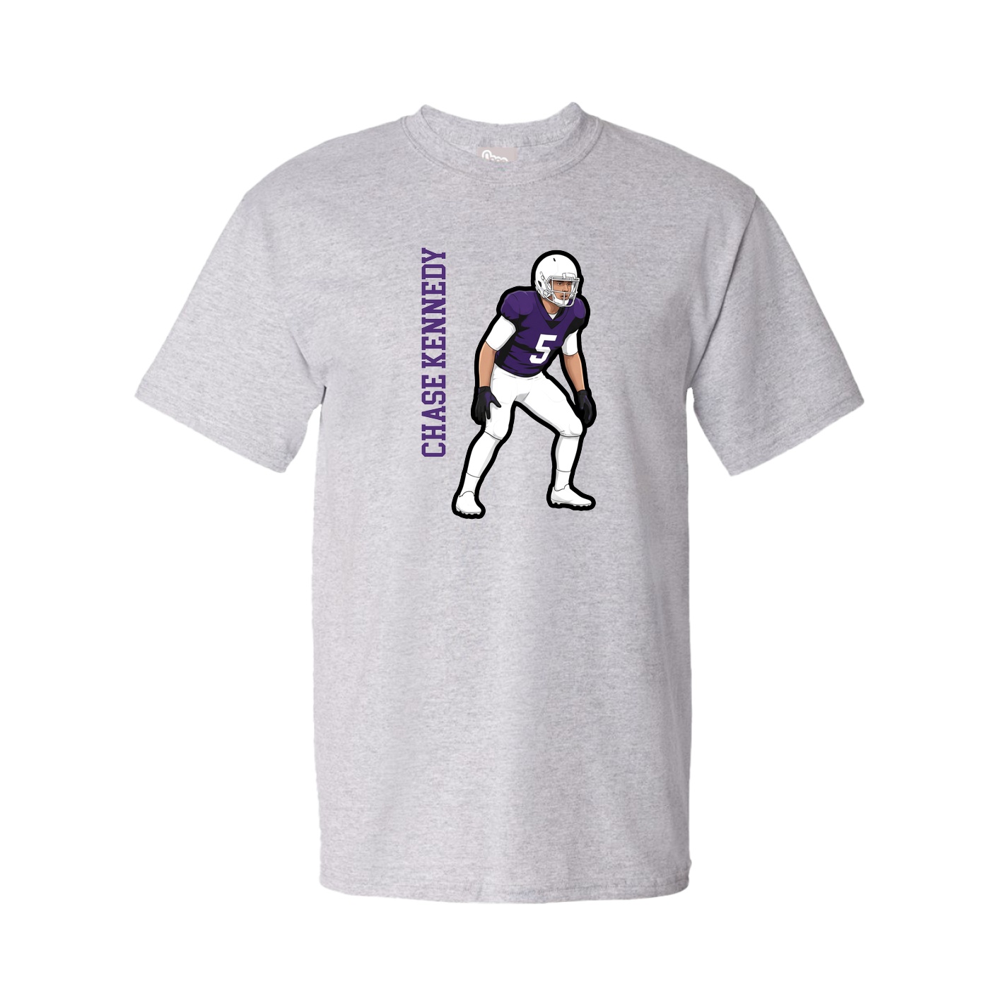 Tee — Name Vertical in Grey