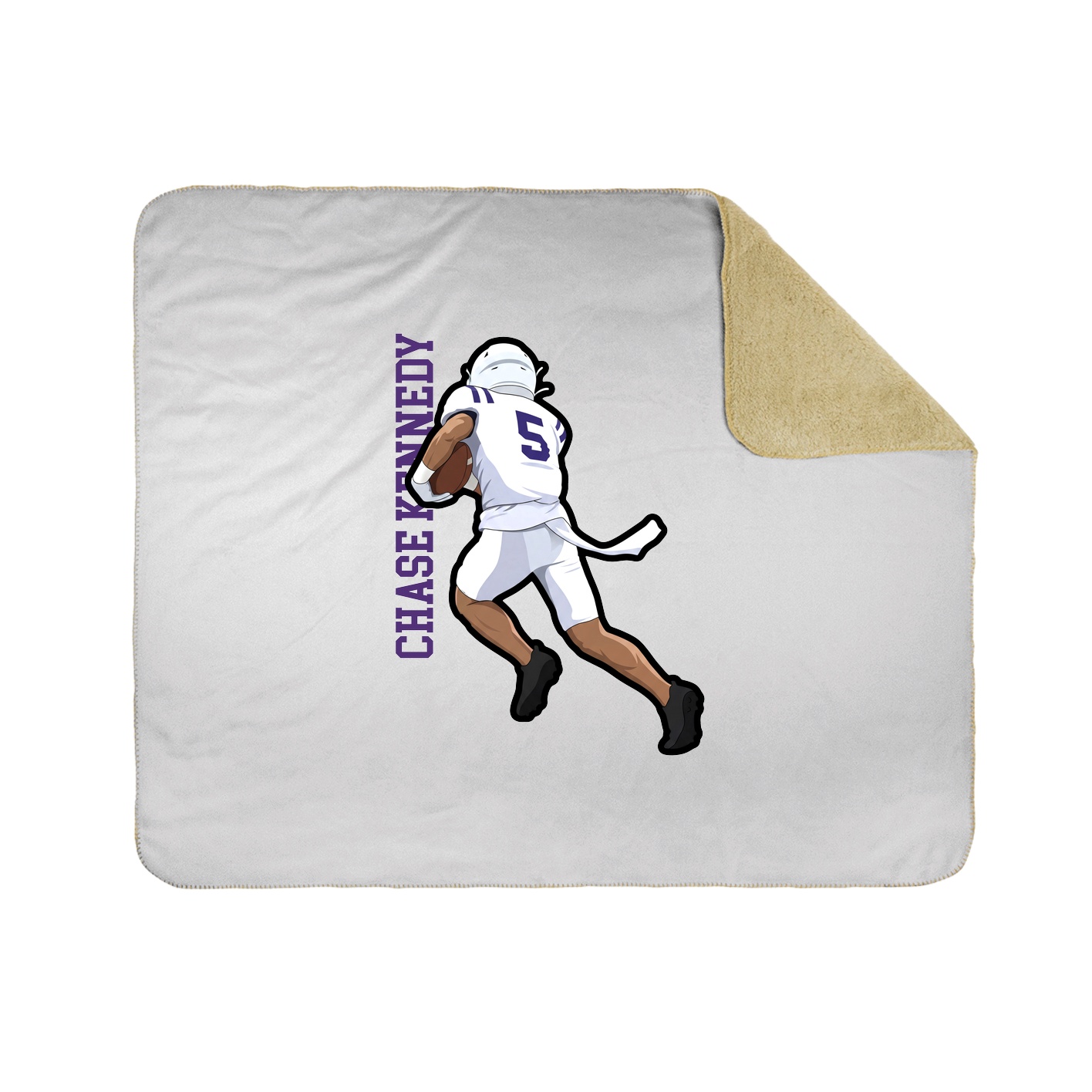 Throw Blanket — Name Vertical in White