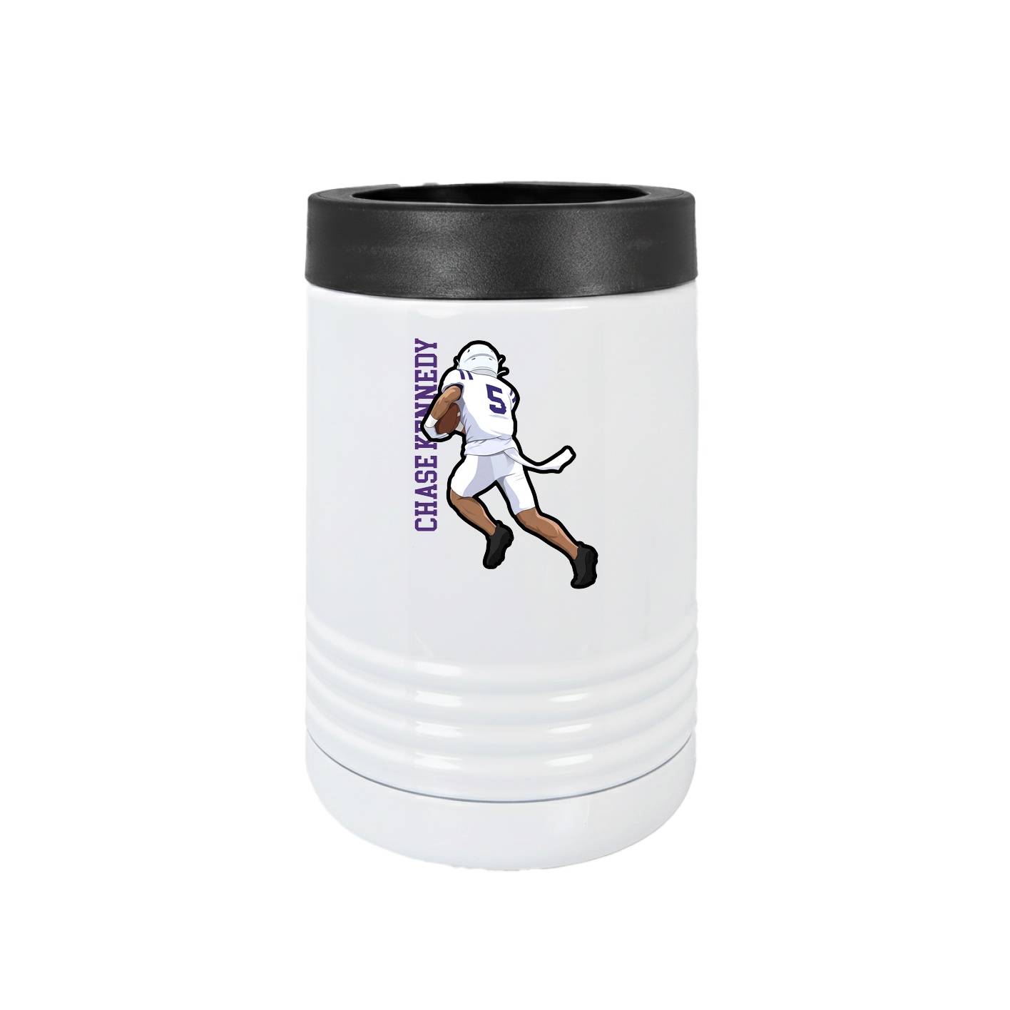 Beverage Holder — Name Vertical in White