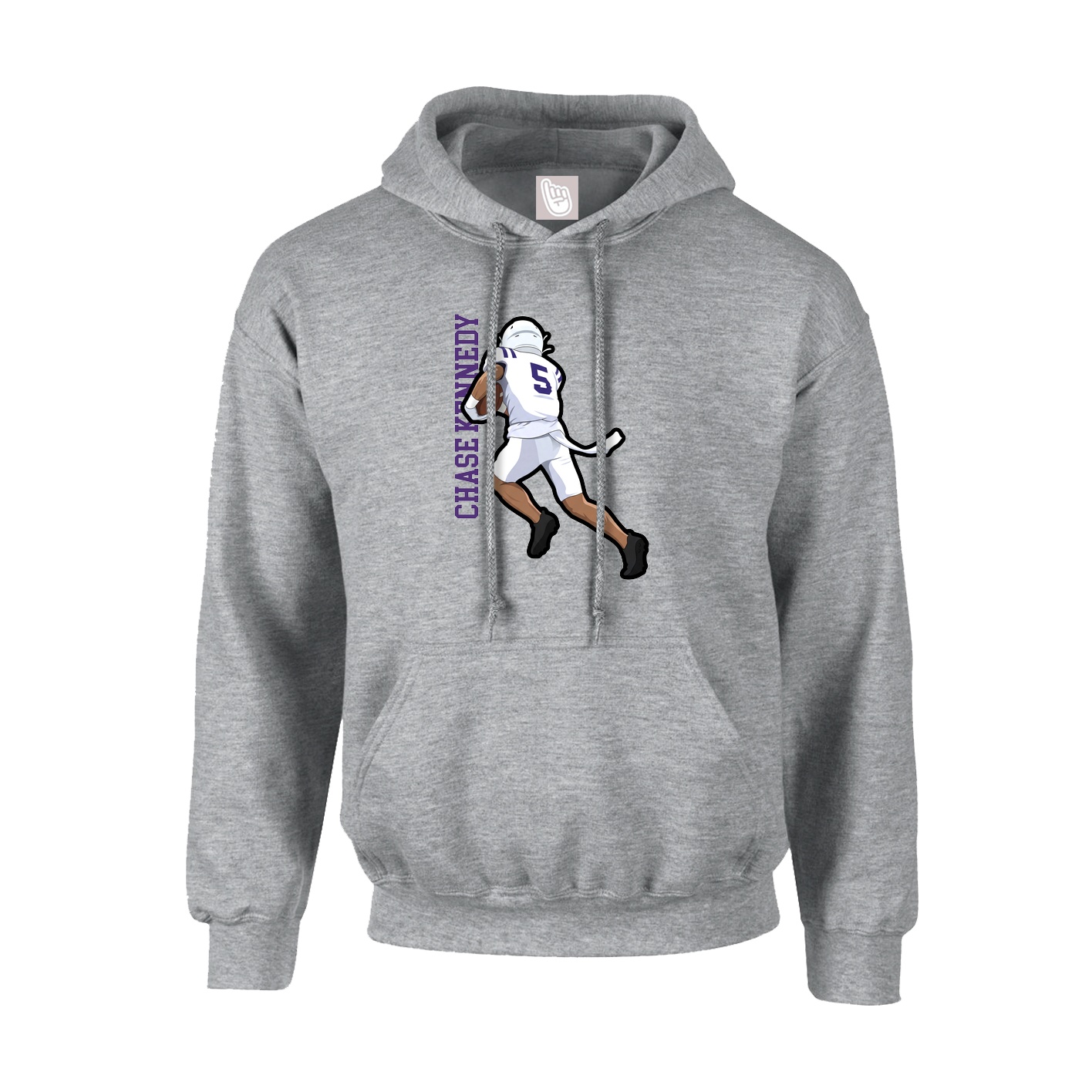 Hoodie — Name Vertical in Grey