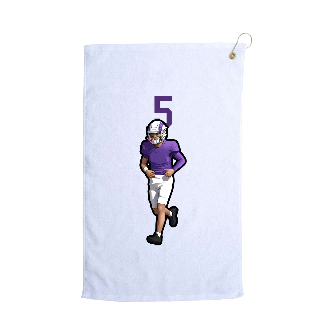 Golf Towel — Number Top in White