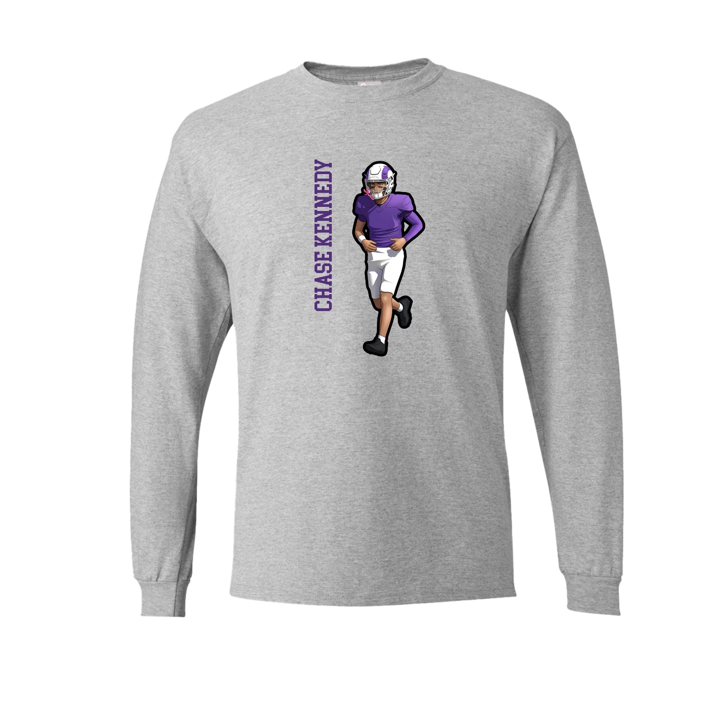 Long Sleeve Tee — Name Vertical in Grey