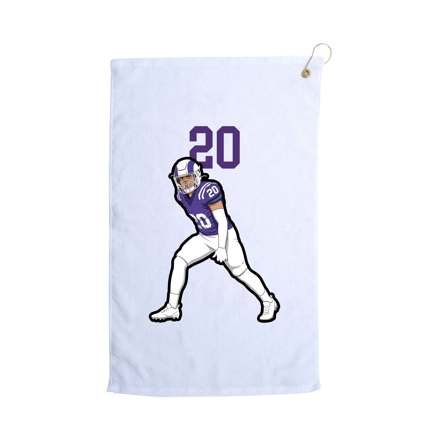Golf Towel — Number Top in White