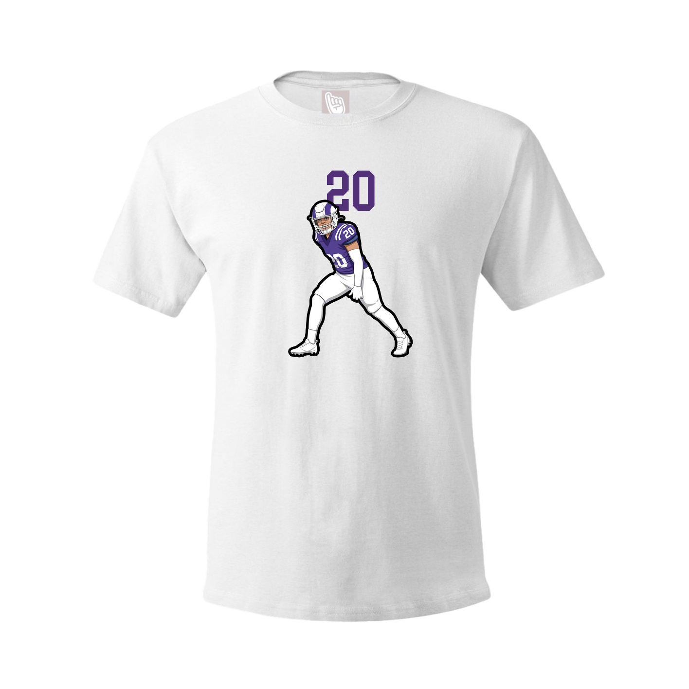 Youth Tee — Number Top in White