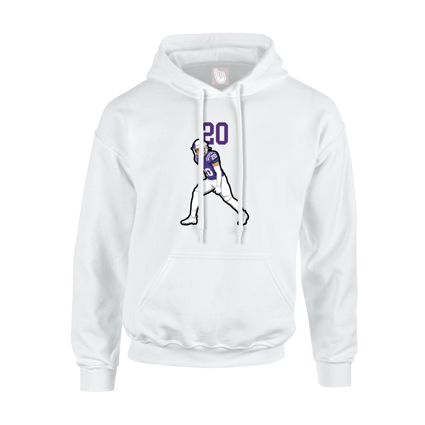 Youth Hoodie — Number Top in White