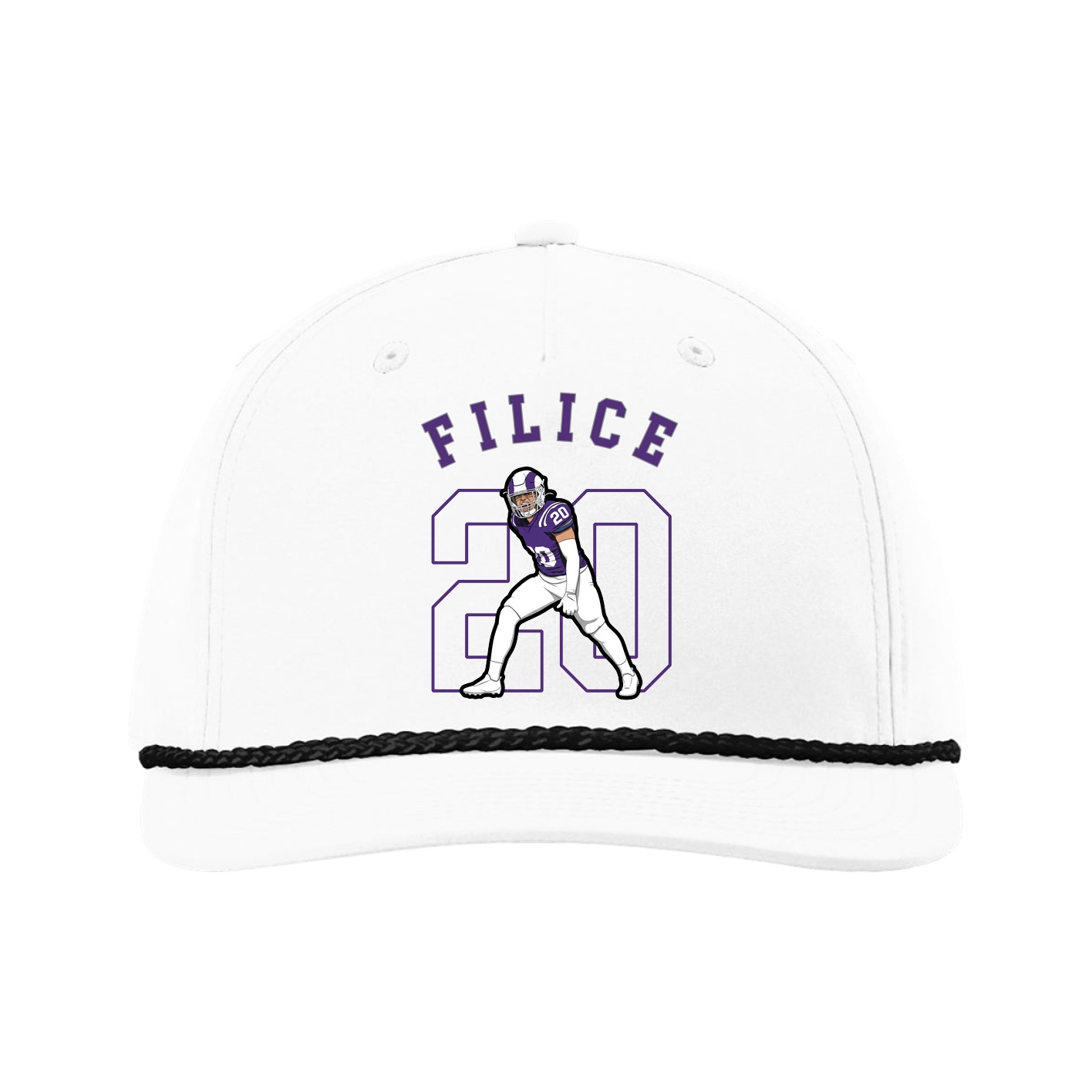 Five-Panel Classic Rope Cap — Shirsey Arch in White