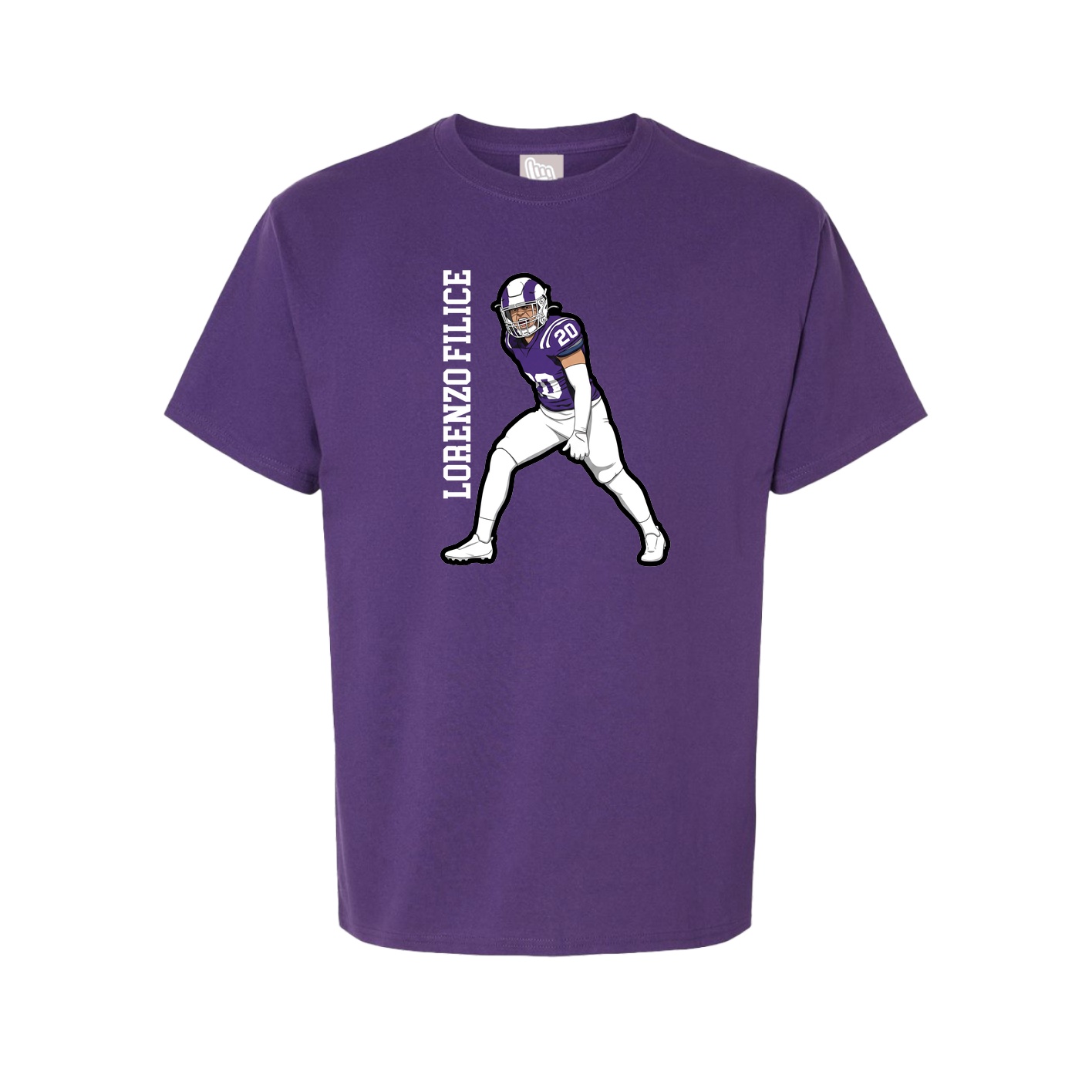 Youth Tee — Name Vertical in Purple