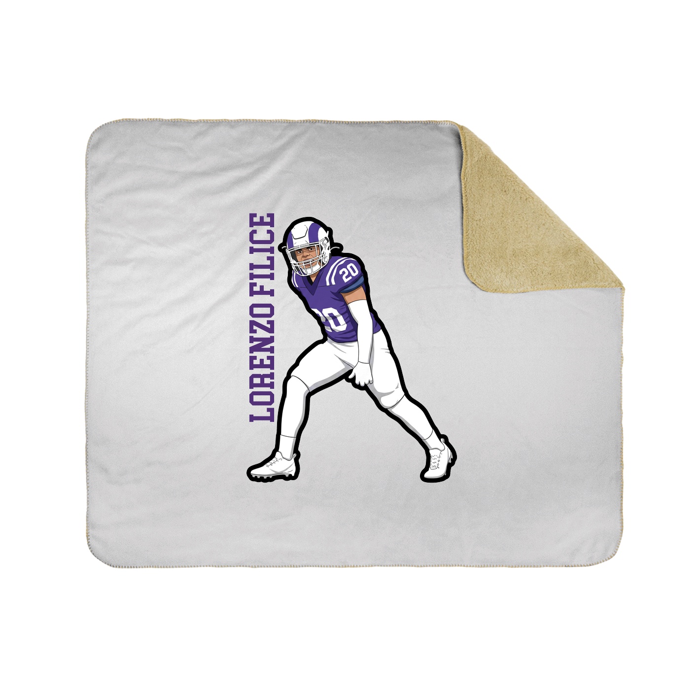 Throw Blanket — Name Vertical in White