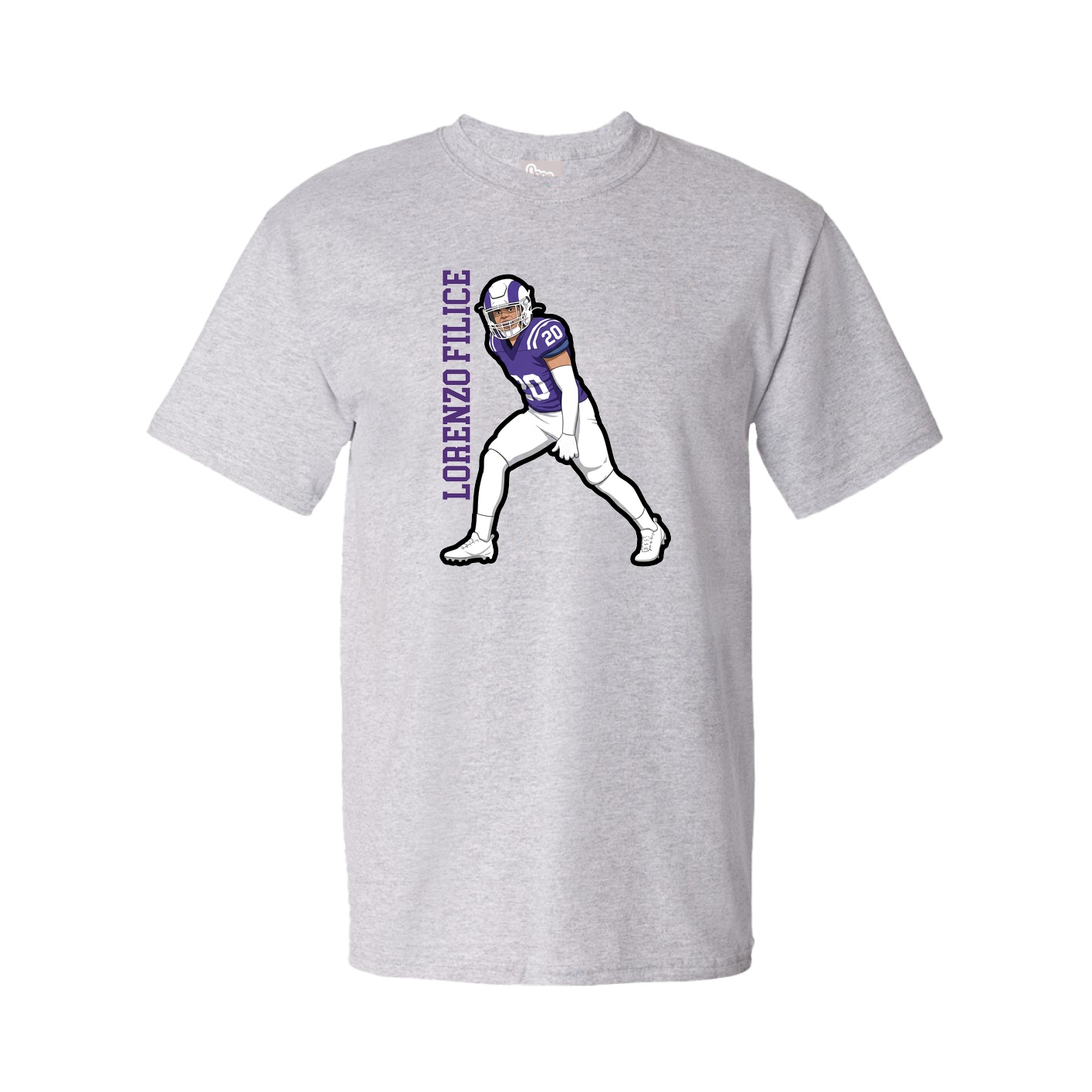 Tee — Name Vertical in Grey