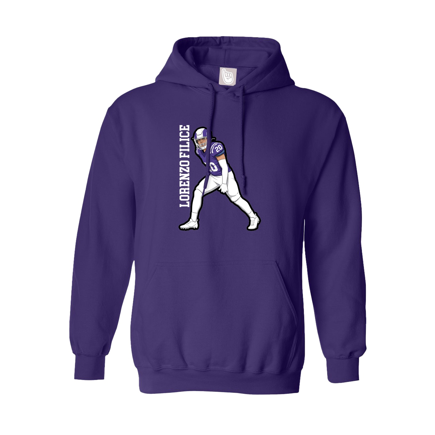 Hoodie — Name Vertical in Purple