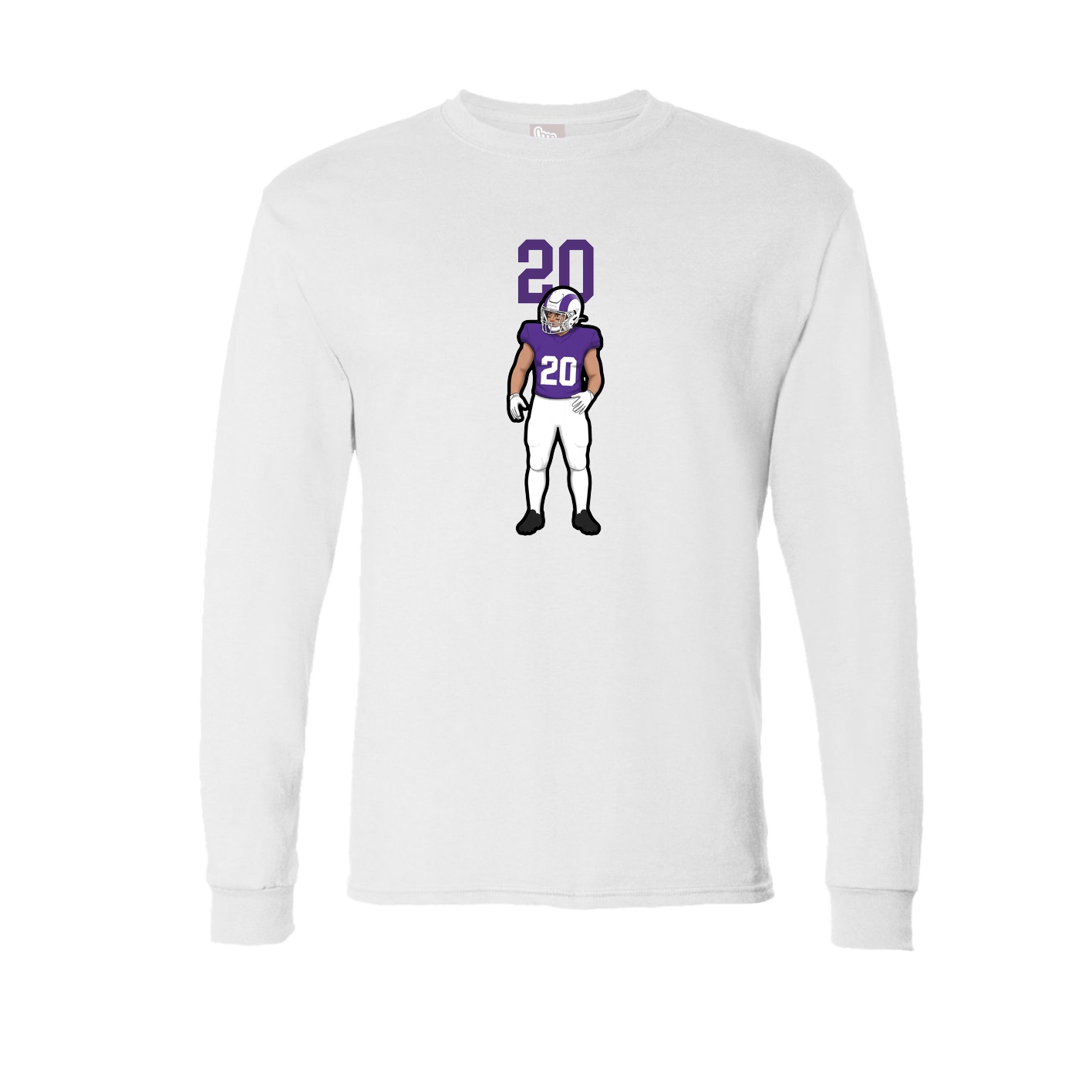 Long Sleeve Tee — Number Top in White
