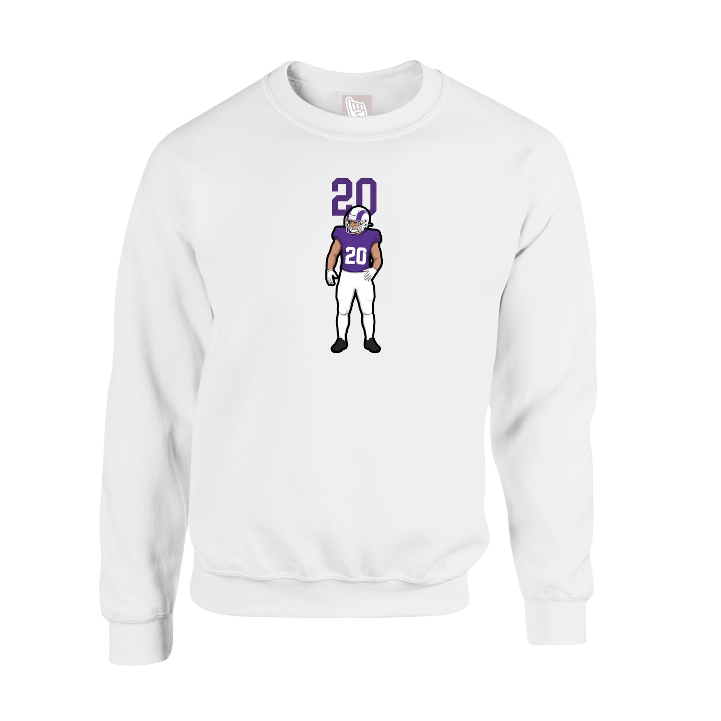 Fleece Crew — Number Top in White