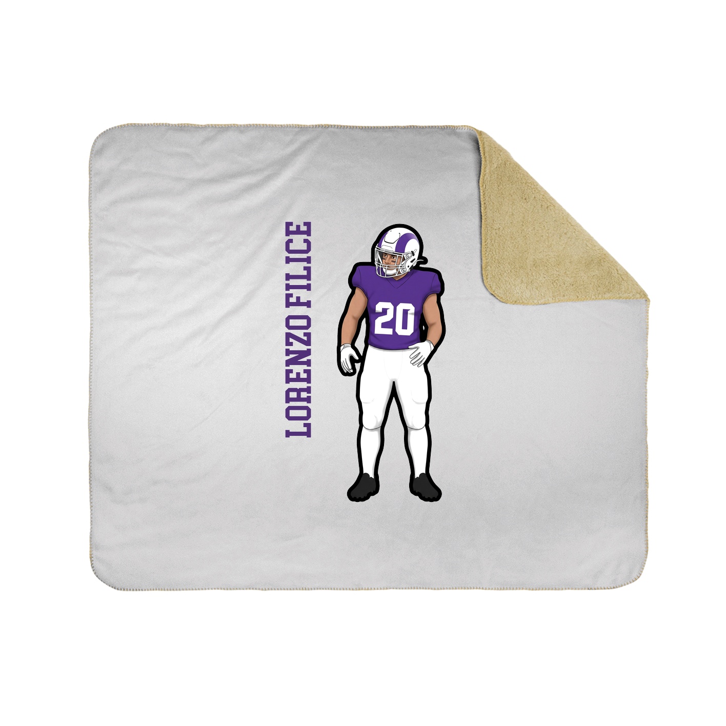 Throw Blanket — Name Vertical in White