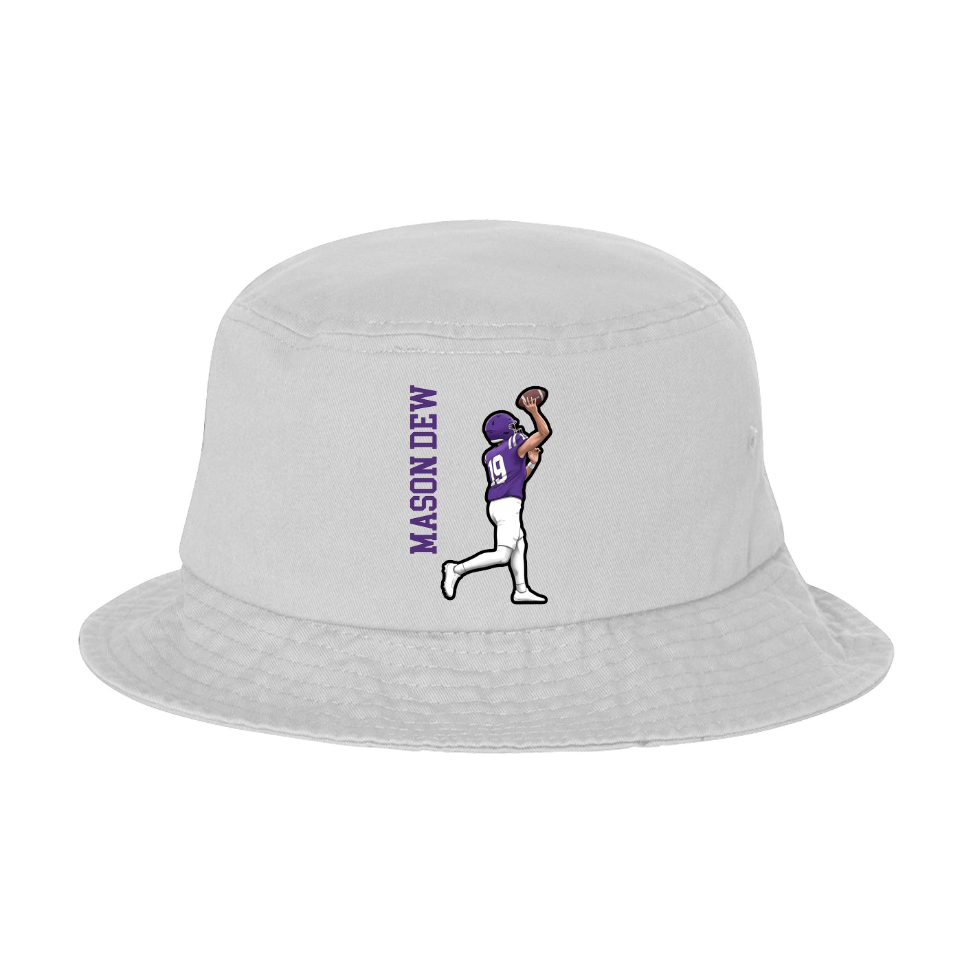 Bucket Cap — Name Vertical in White