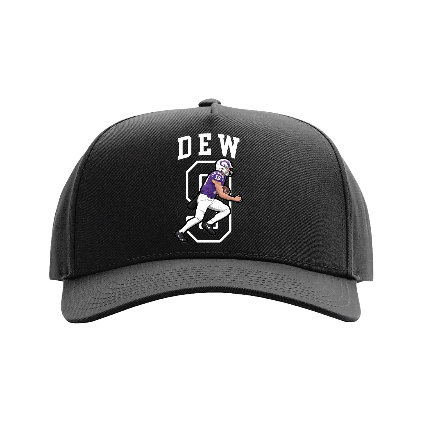 Full Fabric Five-Panel Champ Cap — Shirsey in Black