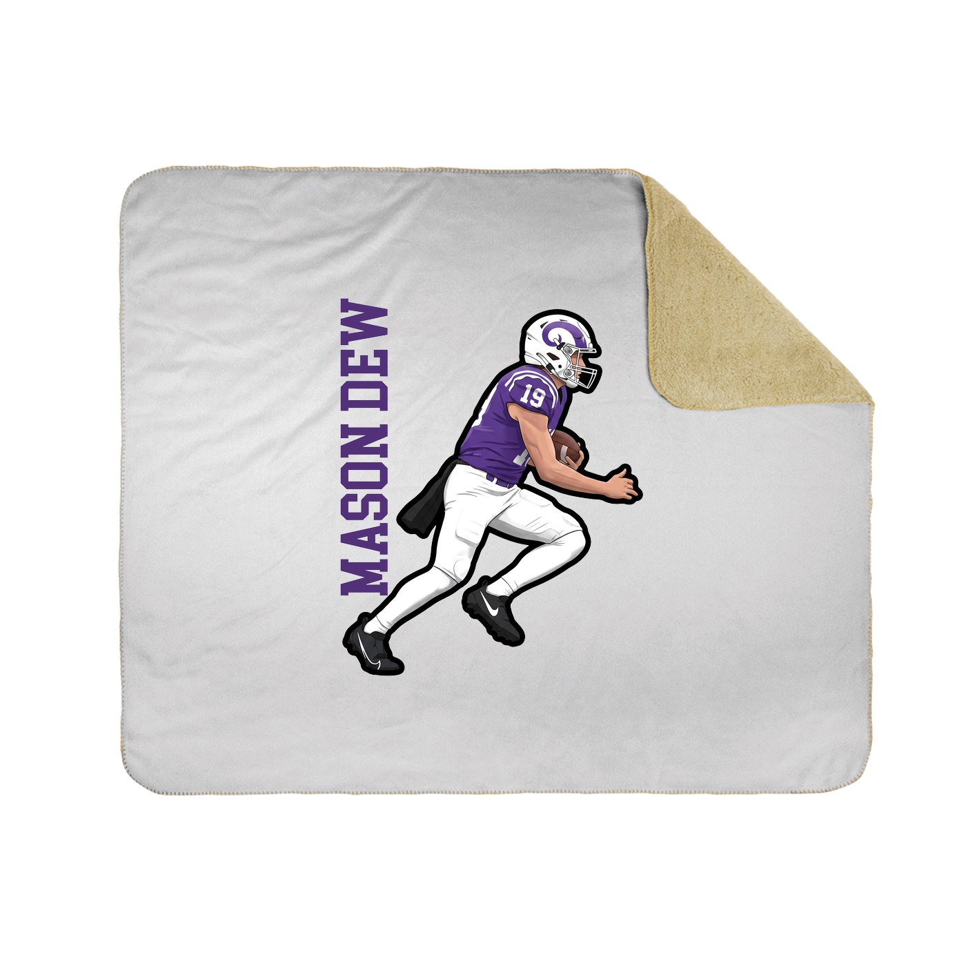 Throw Blanket — Name Vertical in White