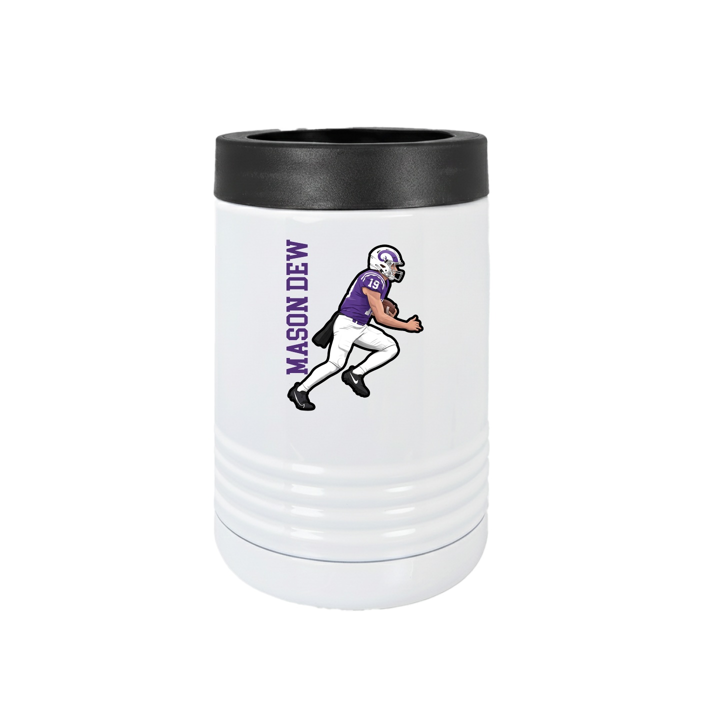 Beverage Holder — Name Vertical in White