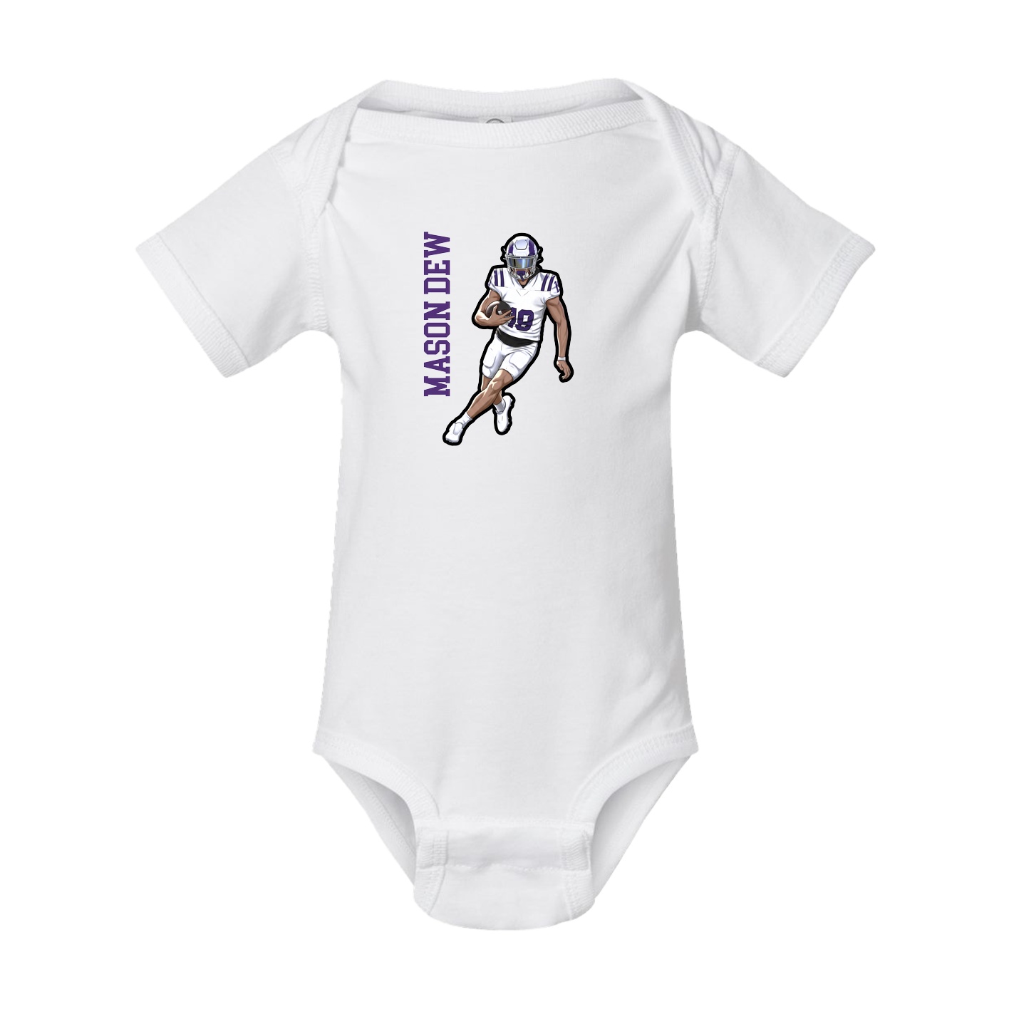 Baby Onesie — Name Vertical in White