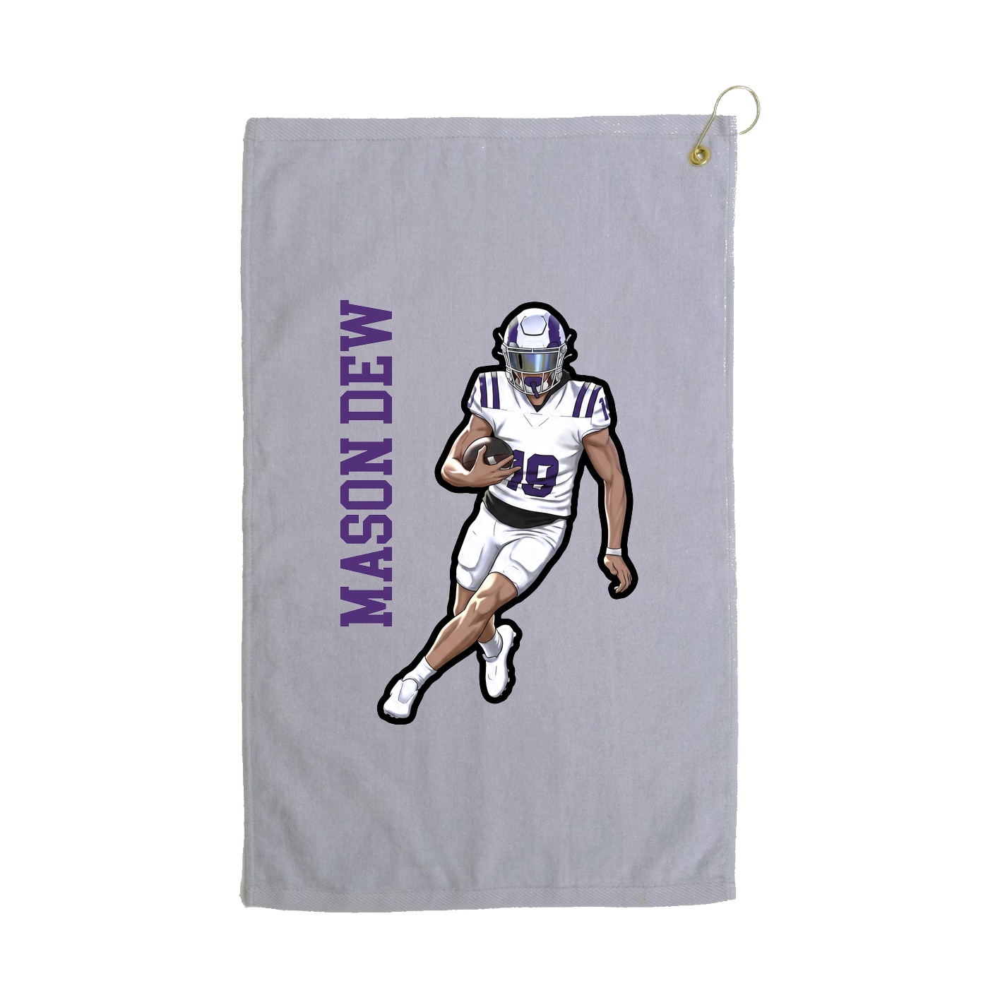 Golf Towel — Name Vertical in Grey