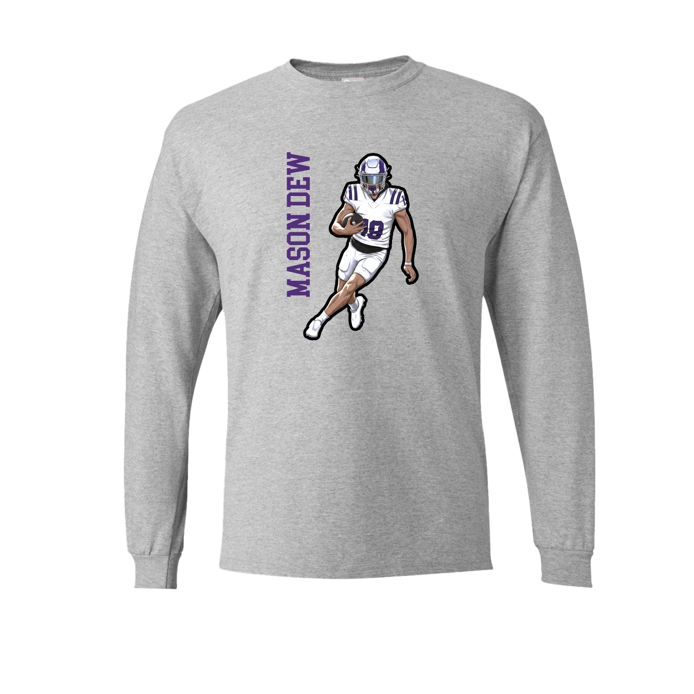 Long Sleeve Tee — Name Vertical in Grey