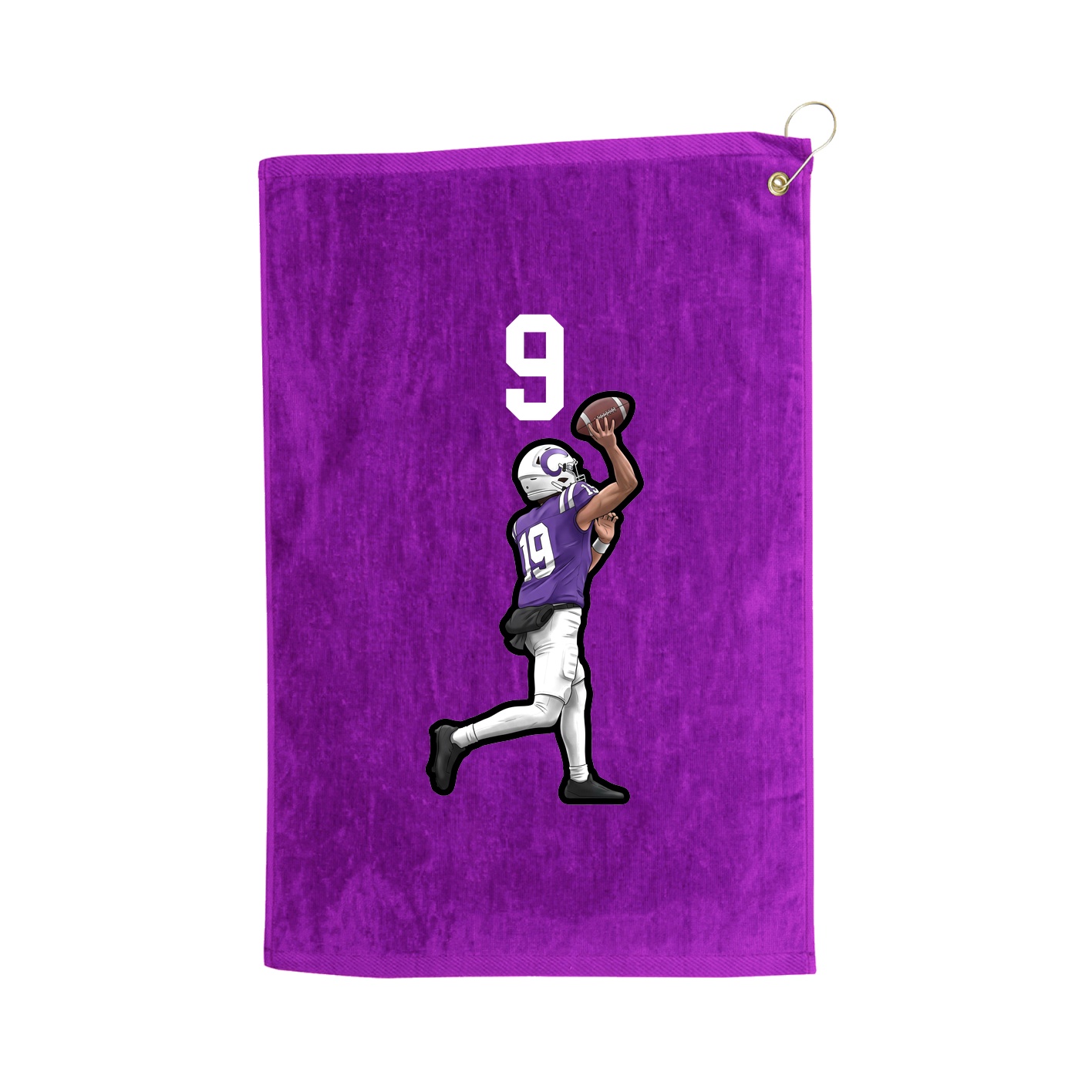 Golf Towel — Number Top in Purple