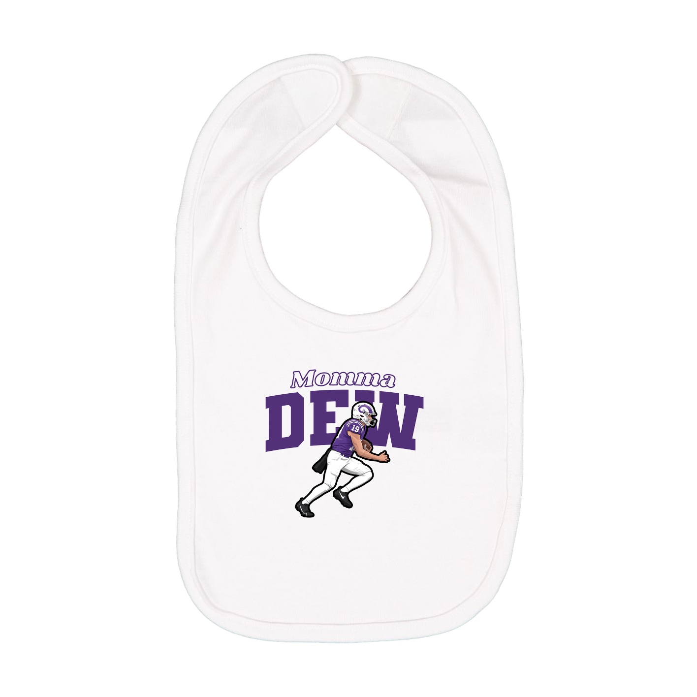 Infant Bib — Mothers Day Block in White
