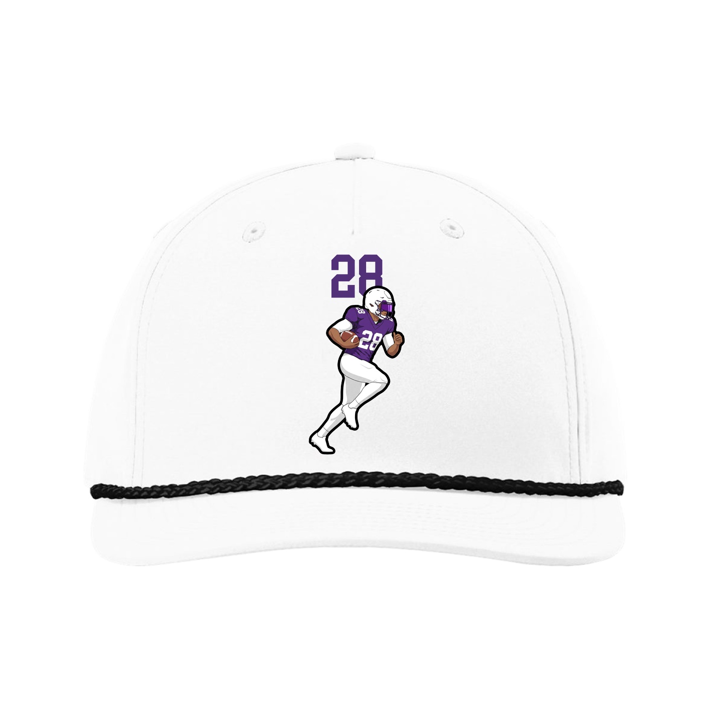Five-Panel Classic Rope Cap — Number Top in White