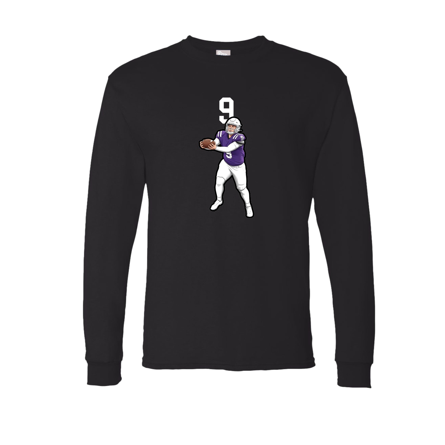 Long Sleeve Tee — Number Top in Black