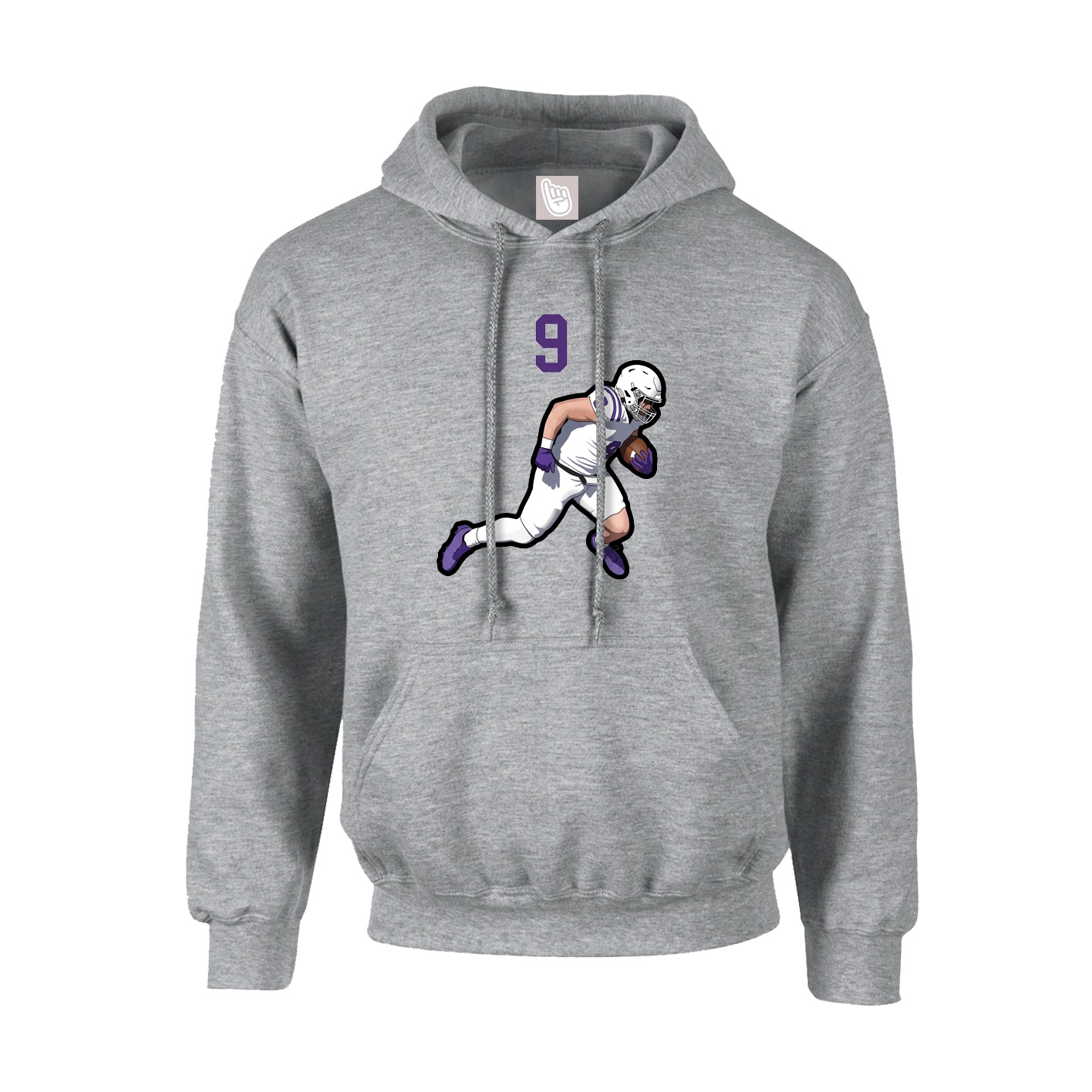 Youth Hoodie — Number Top in Grey