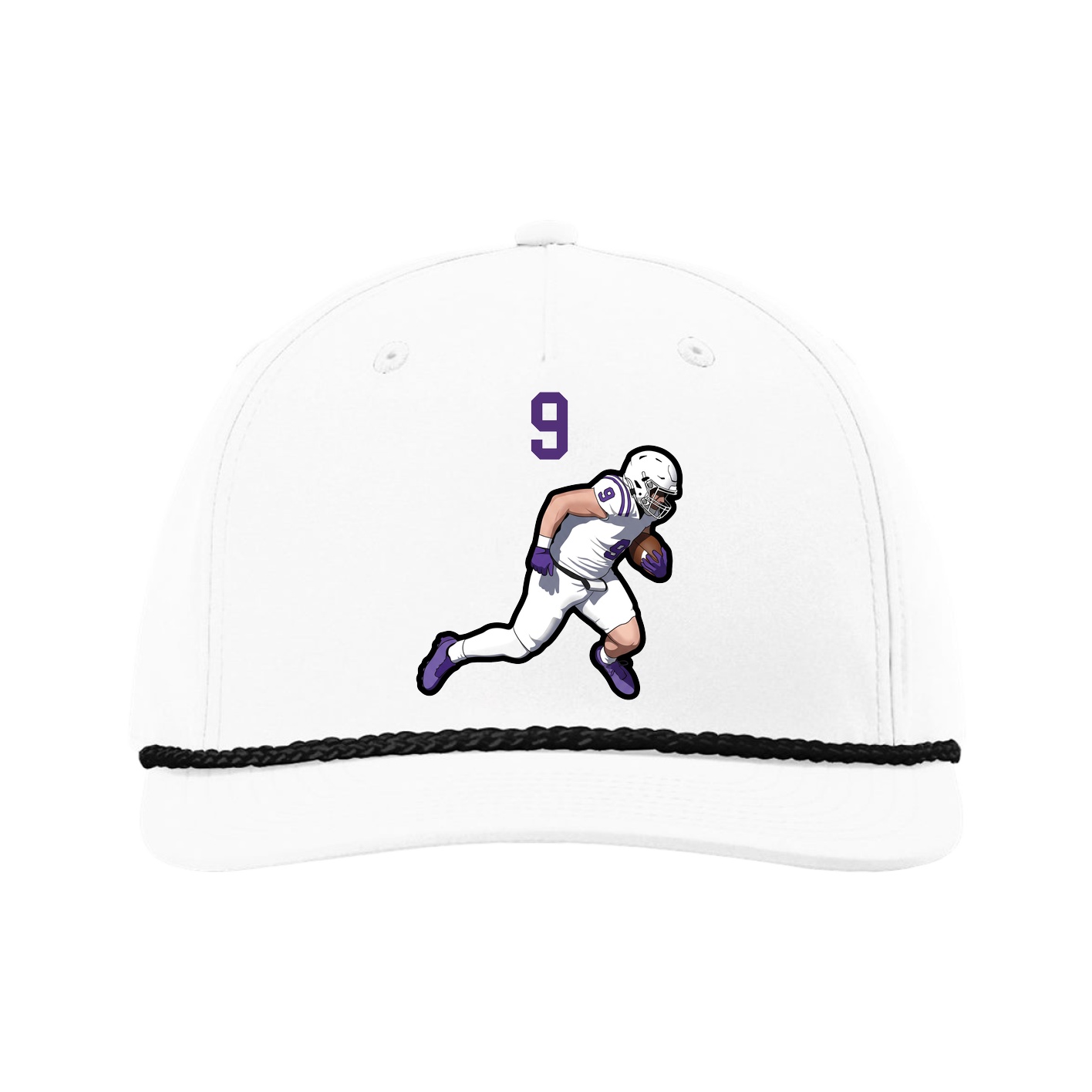 Five-Panel Classic Rope Cap — Number Top in White