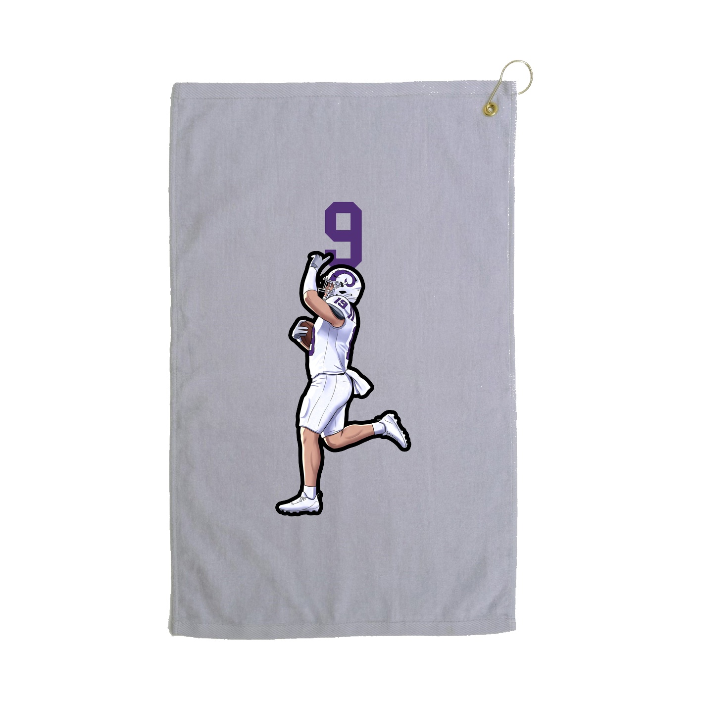 Golf Towel — Number Top in Grey