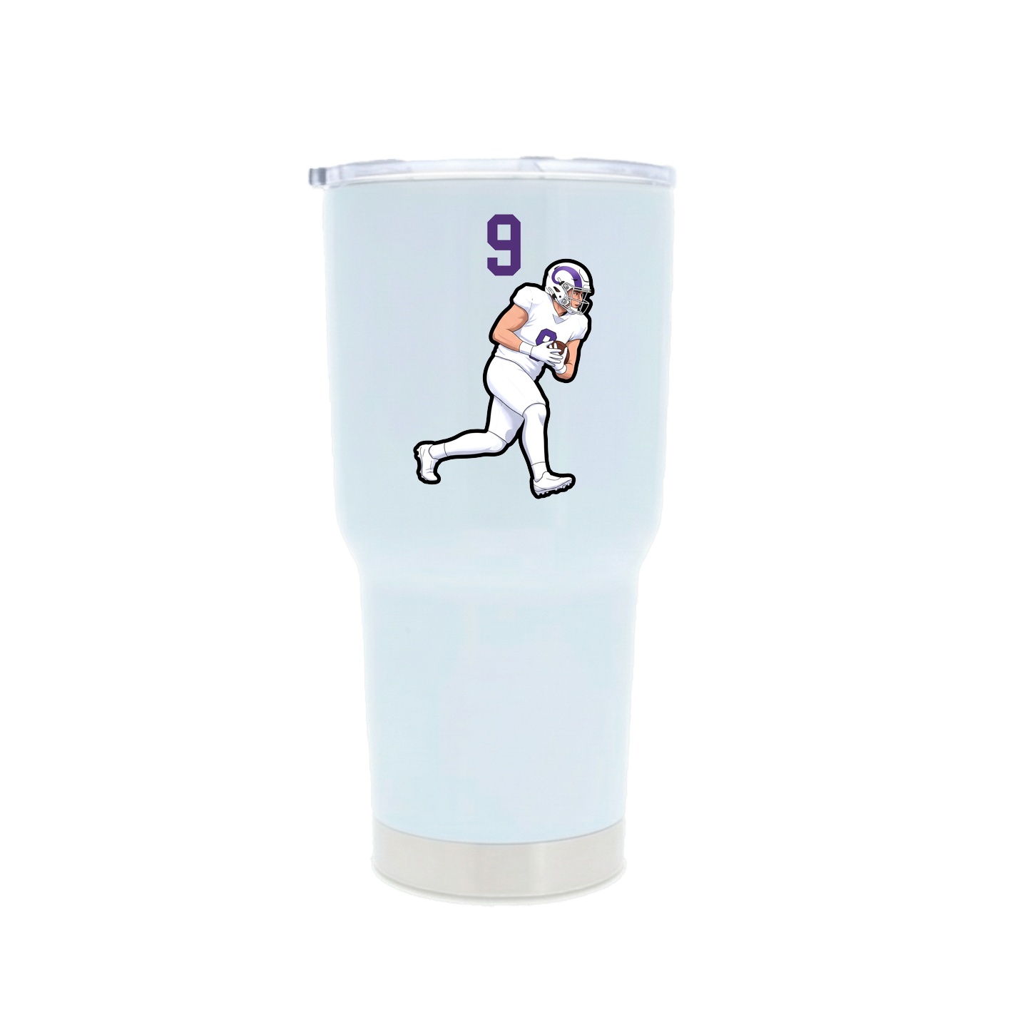 30oz Stainless Steel Tumbler — Number Top in White