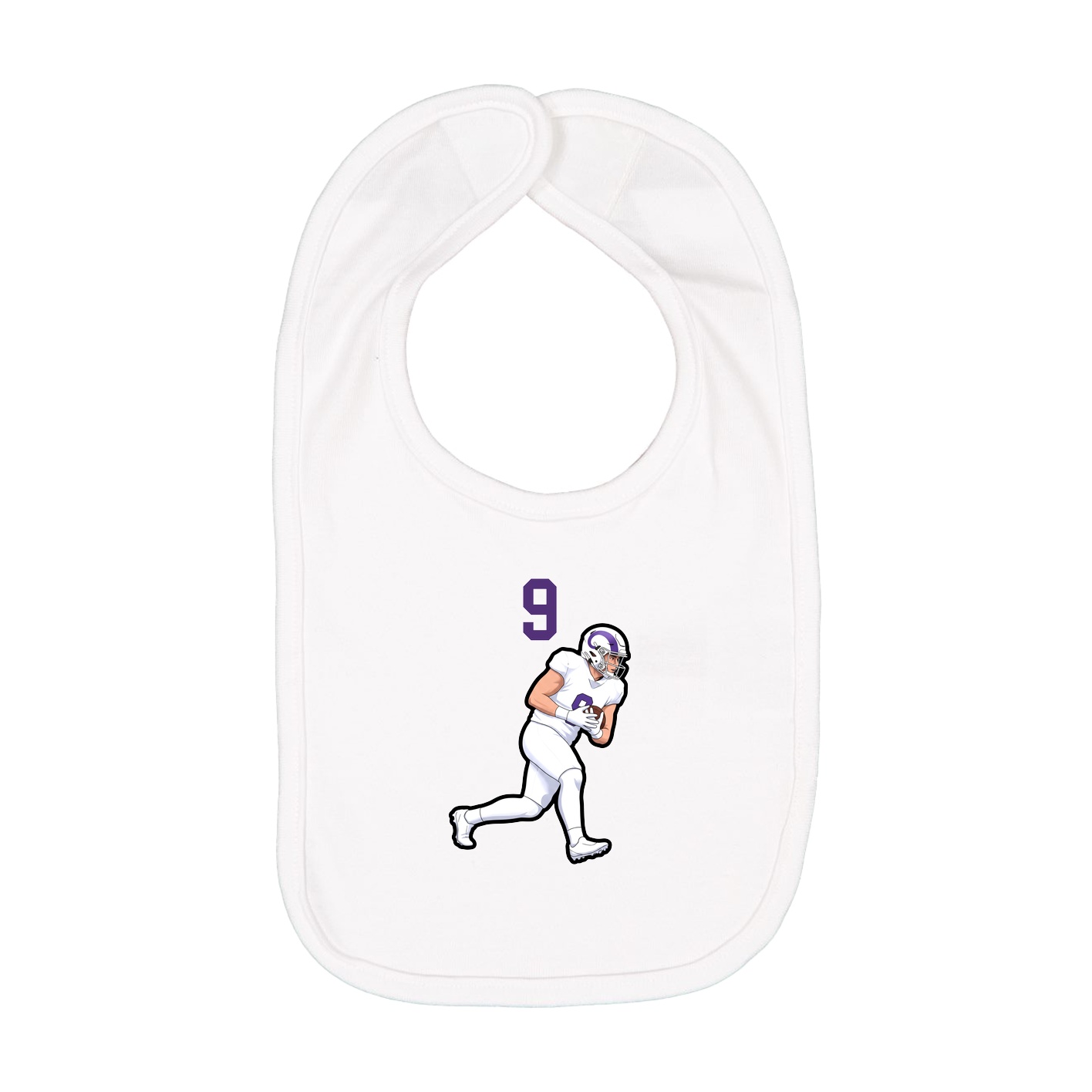 Infant Bib — Number Top in White