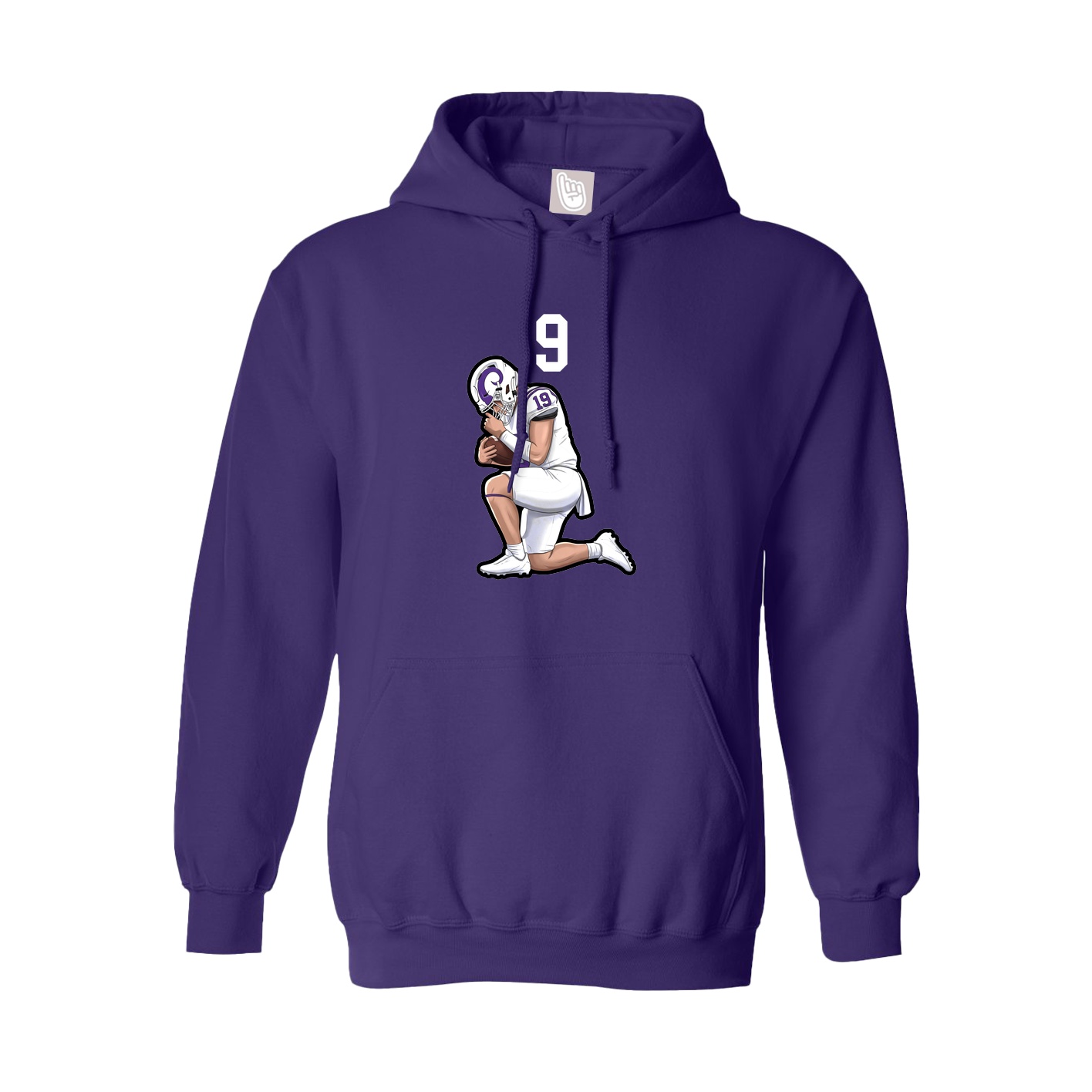 Youth Hoodie — Number Top in Purple