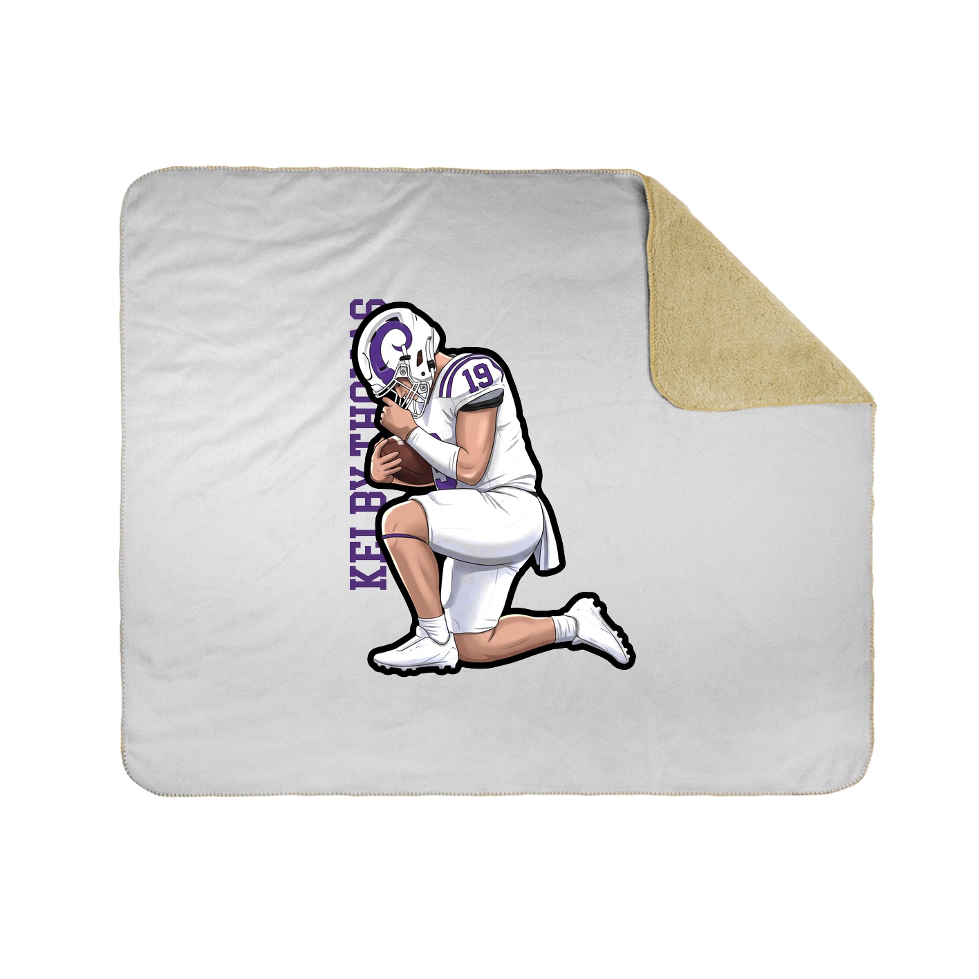 Throw Blanket — Name Vertical in White