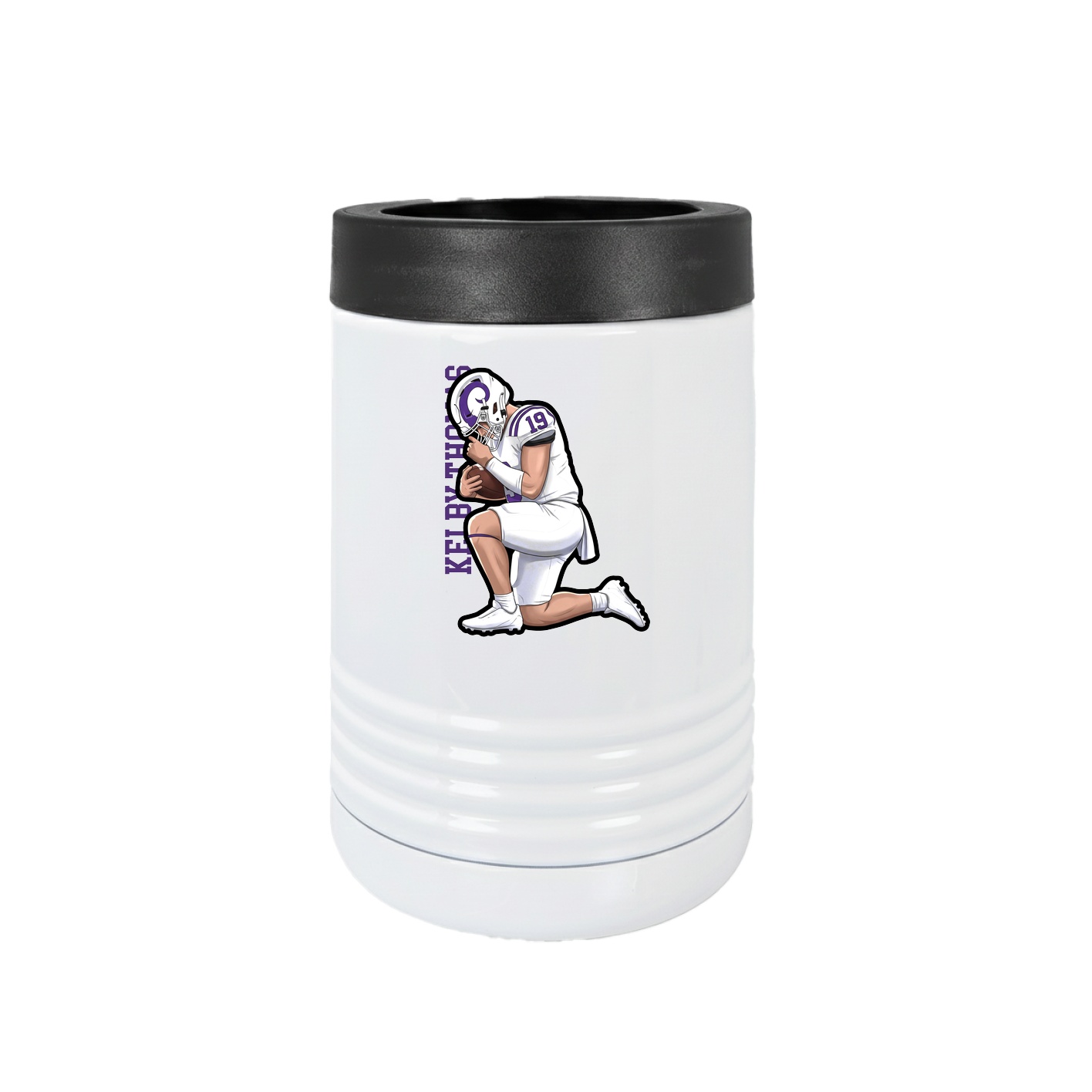 Beverage Holder — Name Vertical in White