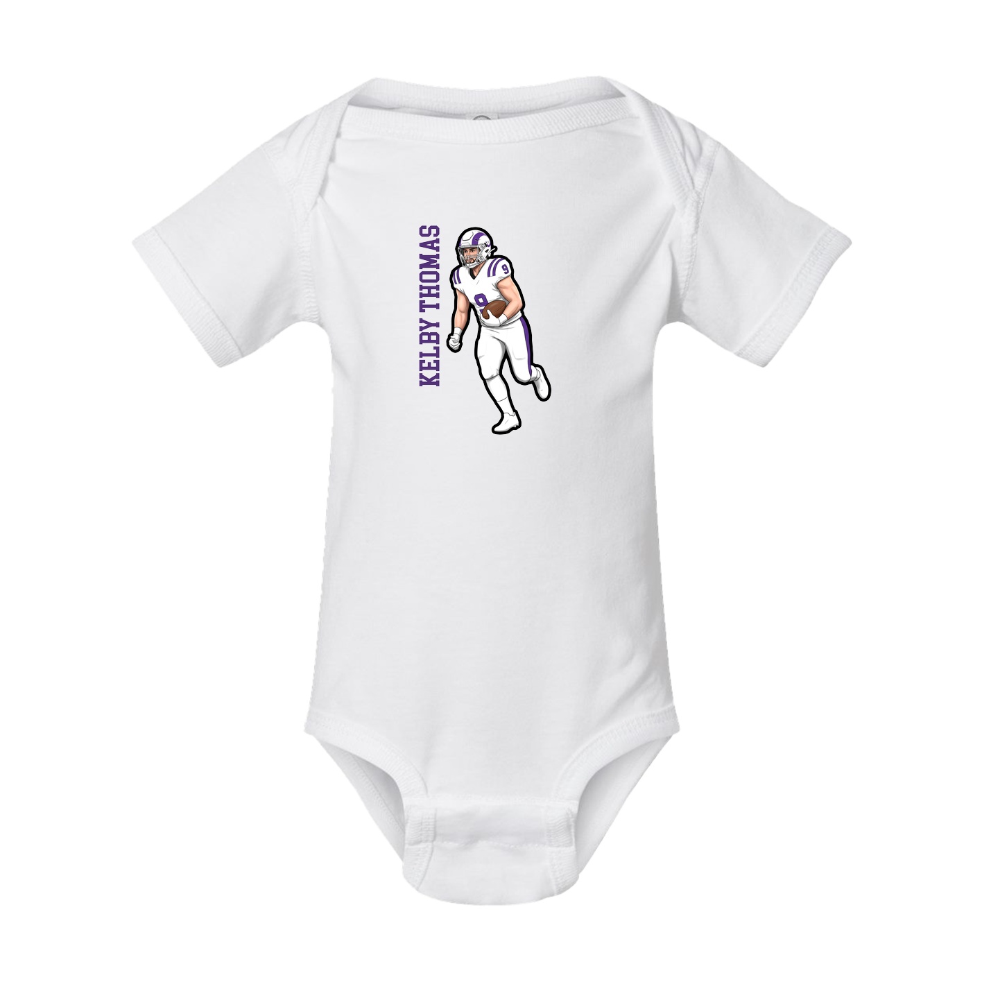 Baby Onesie — Name Vertical in White