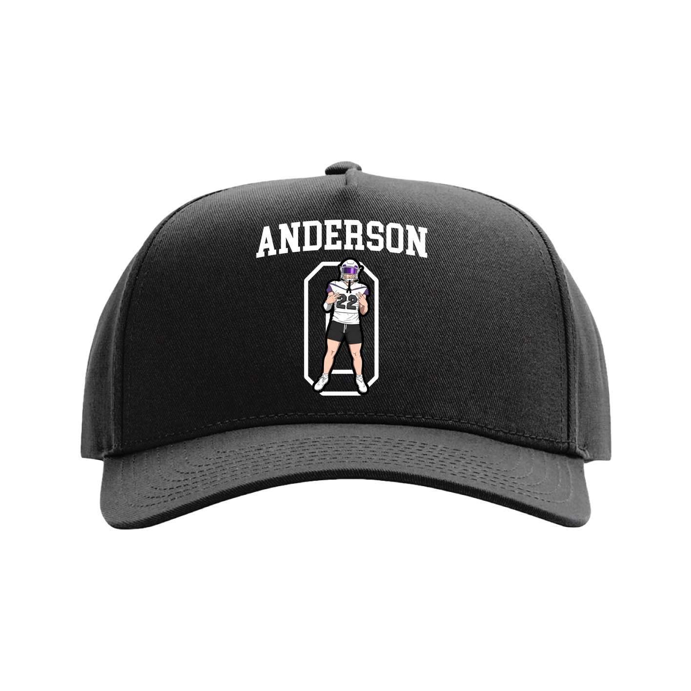 Full Fabric Five-Panel Champ Cap — Shirsey in Black