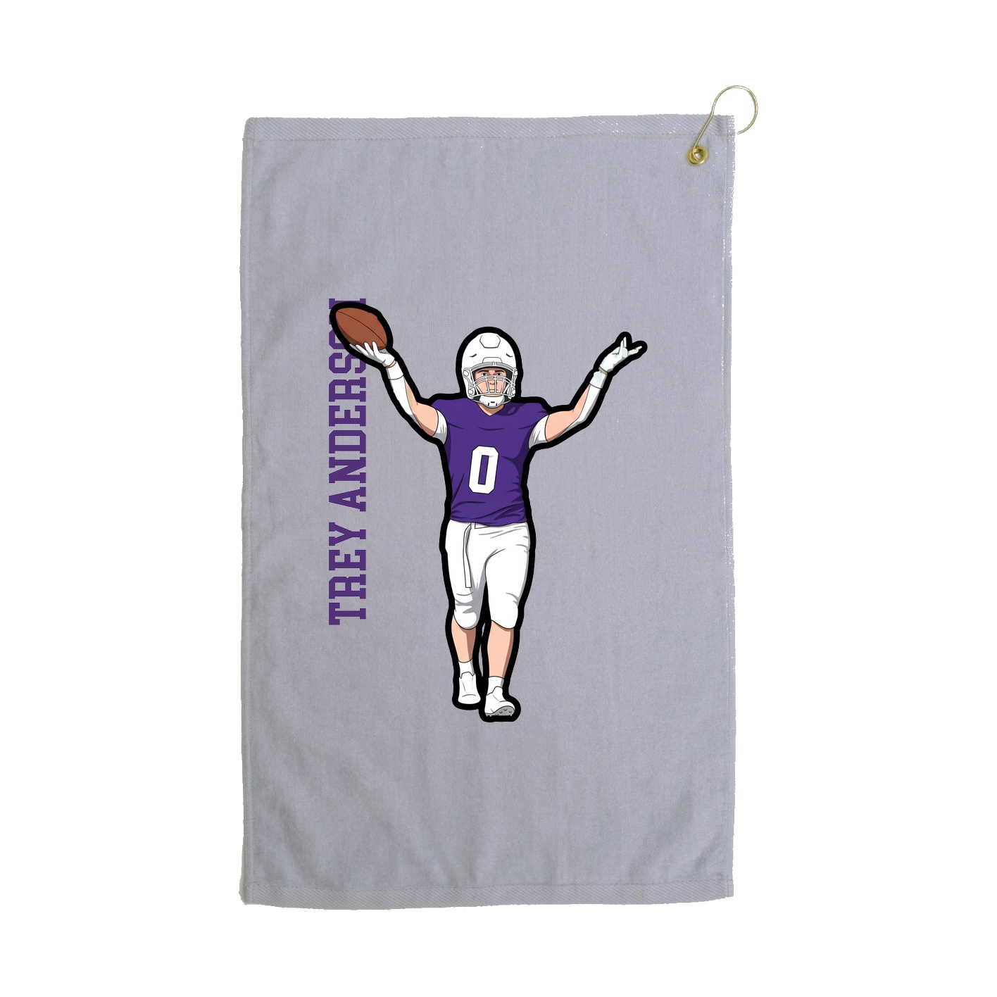 Golf Towel — Name Vertical in Grey